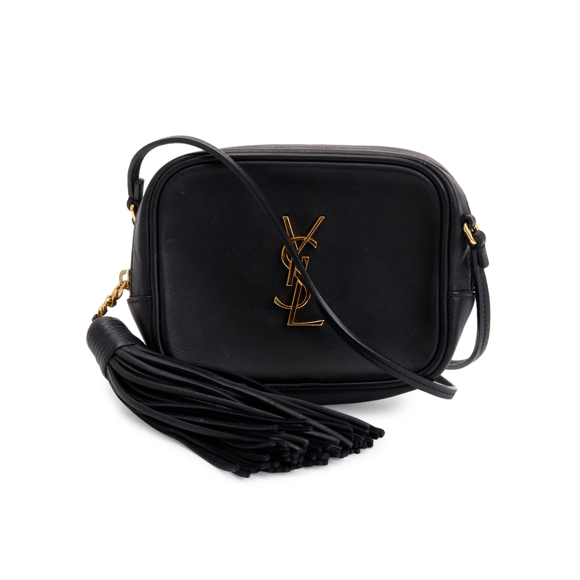 Saint Laurent Black Nappa Leather Monogram Blogger Bag
