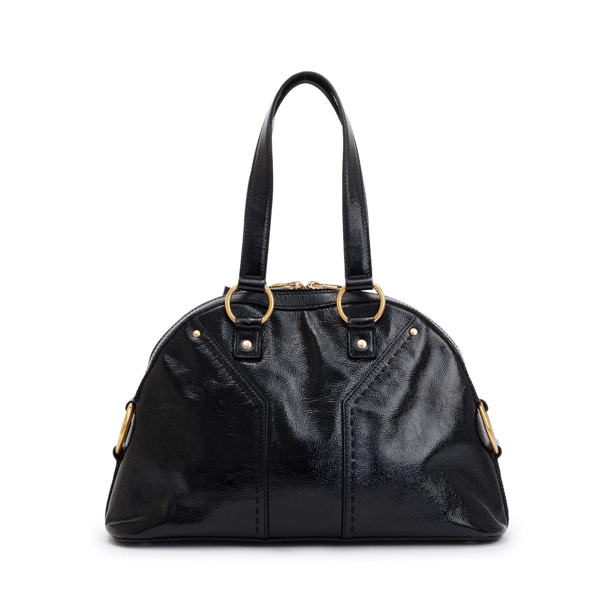 Saint Laurent Black Patent Leather Medium Muse Bag