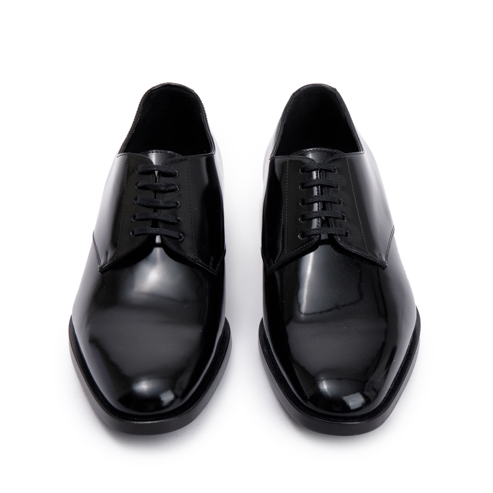 Saint Laurent Black Patent Leather Montaigne 25 Uniform Shoes, Size 37 w/ Box