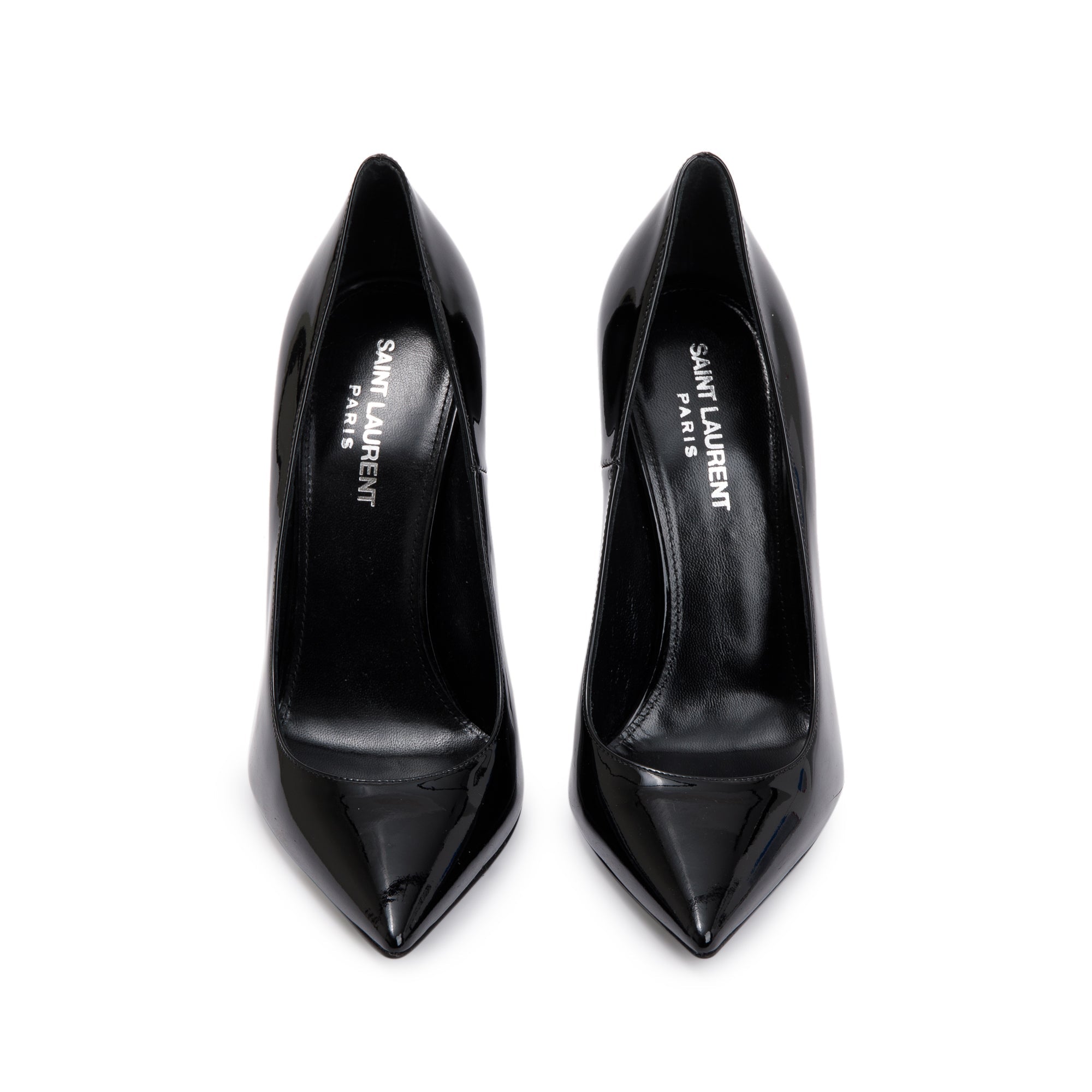 Saint Laurent Black Patent Leather Opyum 110 Pumps, Size 37 w/ Box