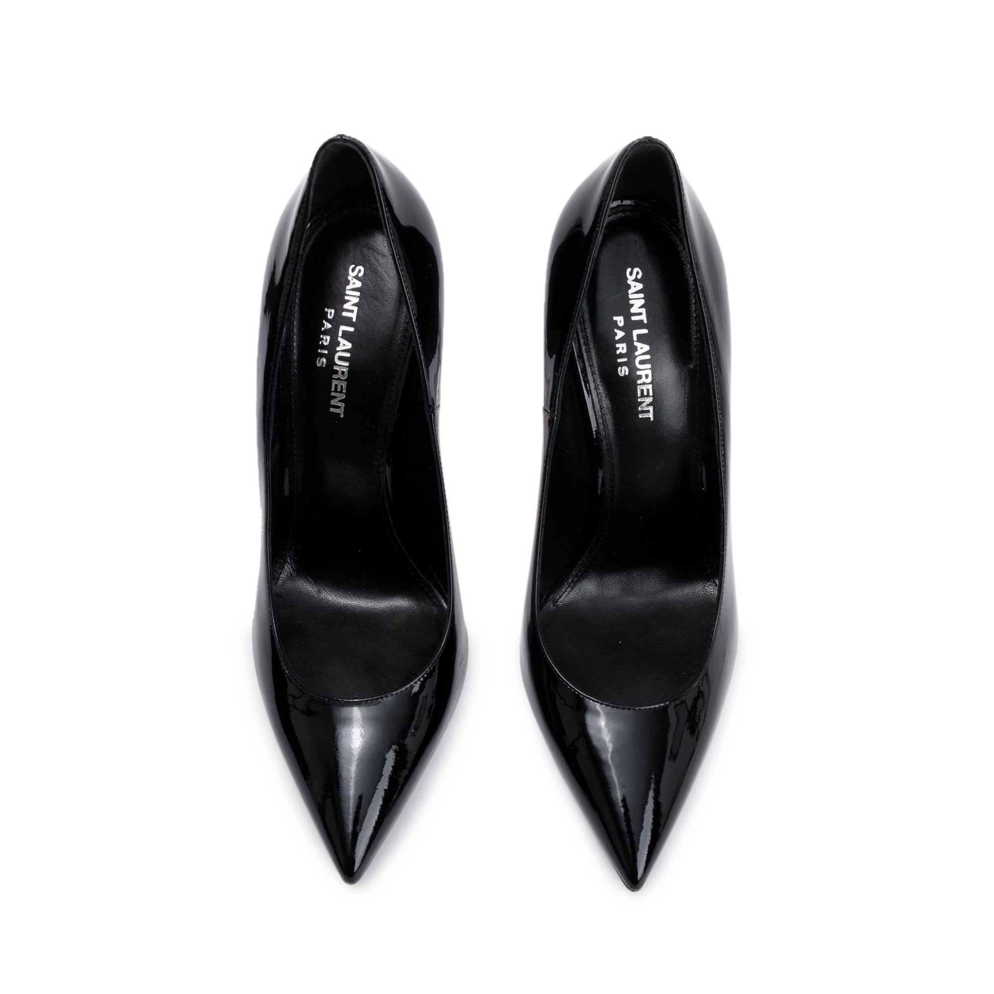 Saint Laurent Black Patent Leather Opyum 110 Pumps, Size 37.5 w/ Box