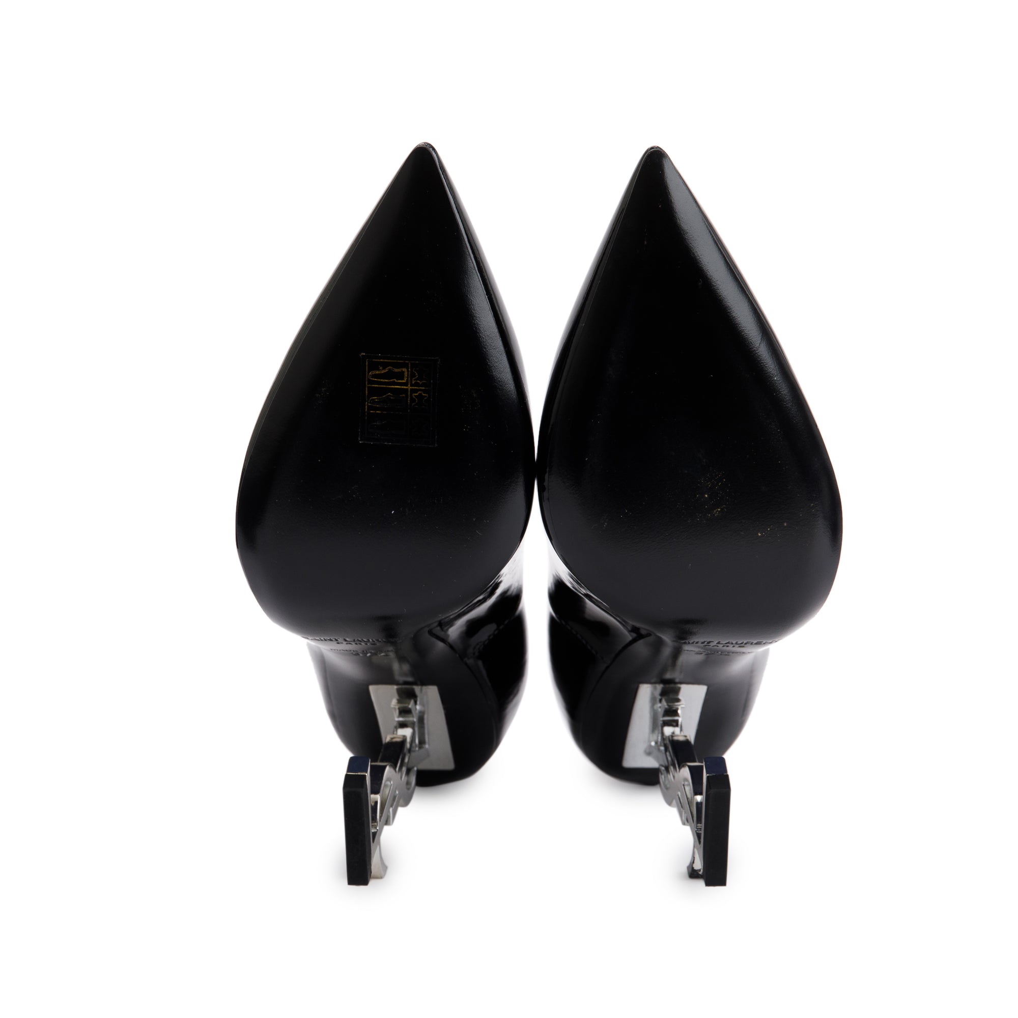 Saint Laurent Black Patent Leather Opyum 110 Pumps, Size 37.5 w/ Box
