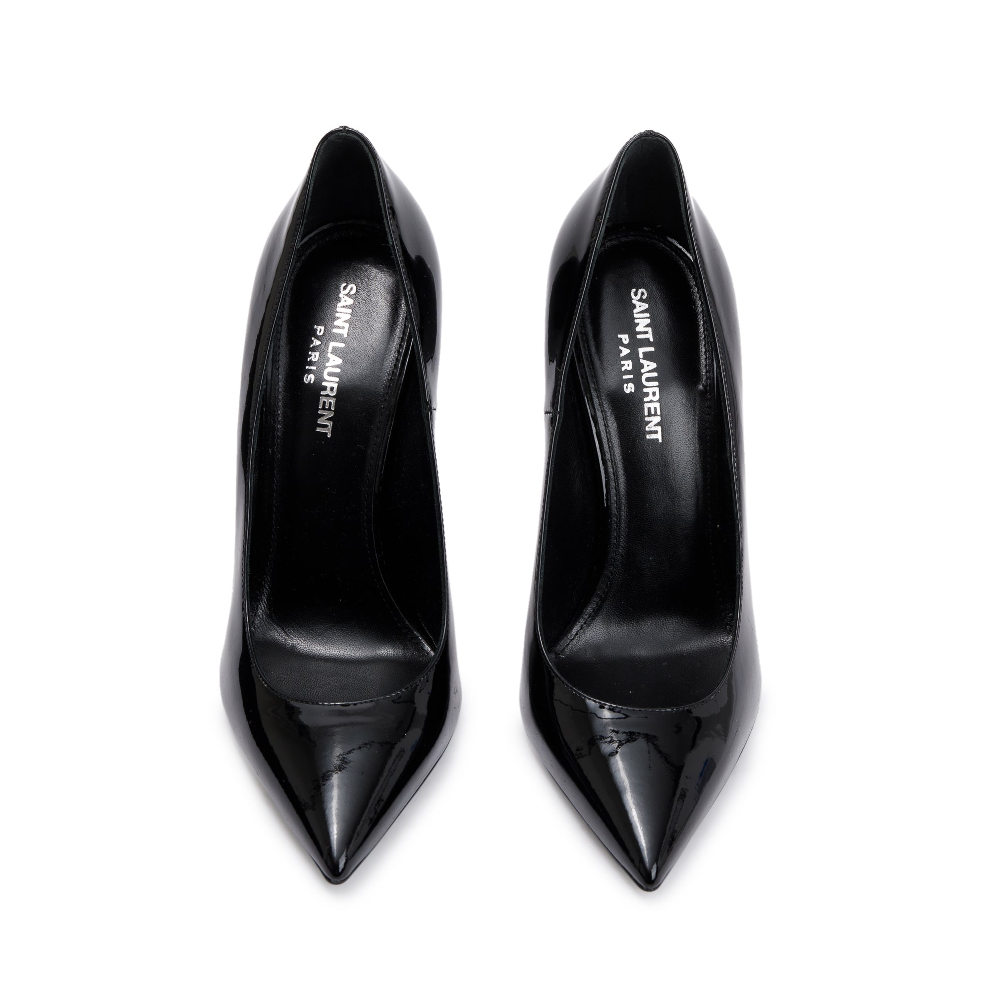 Saint Laurent Black Patent Leather Opyum 110 Pumps, Size 37.5 w/ Box