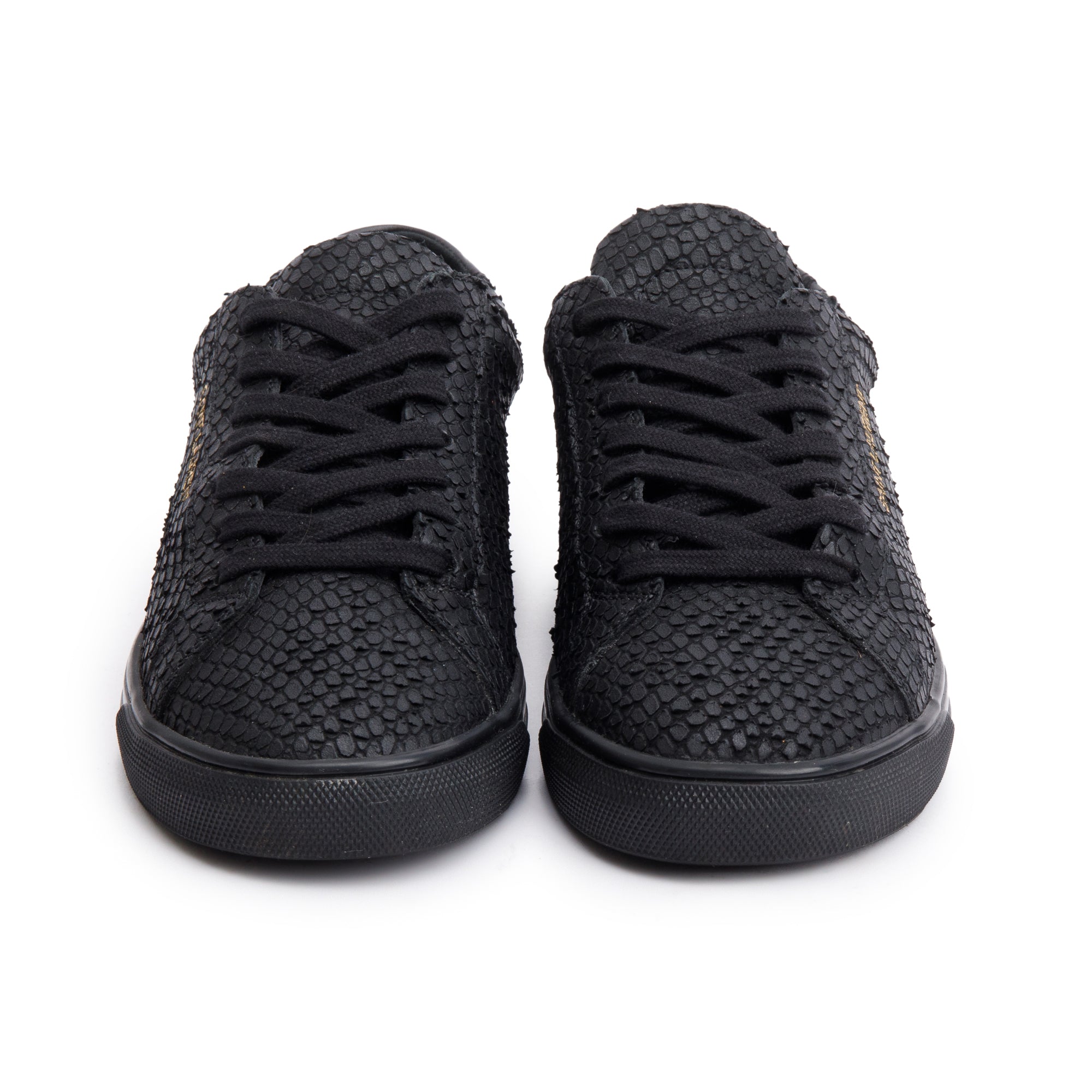Saint Laurent Black Python Effect Calfskin Leather Andy Sneakers, Size 36 w/ Box