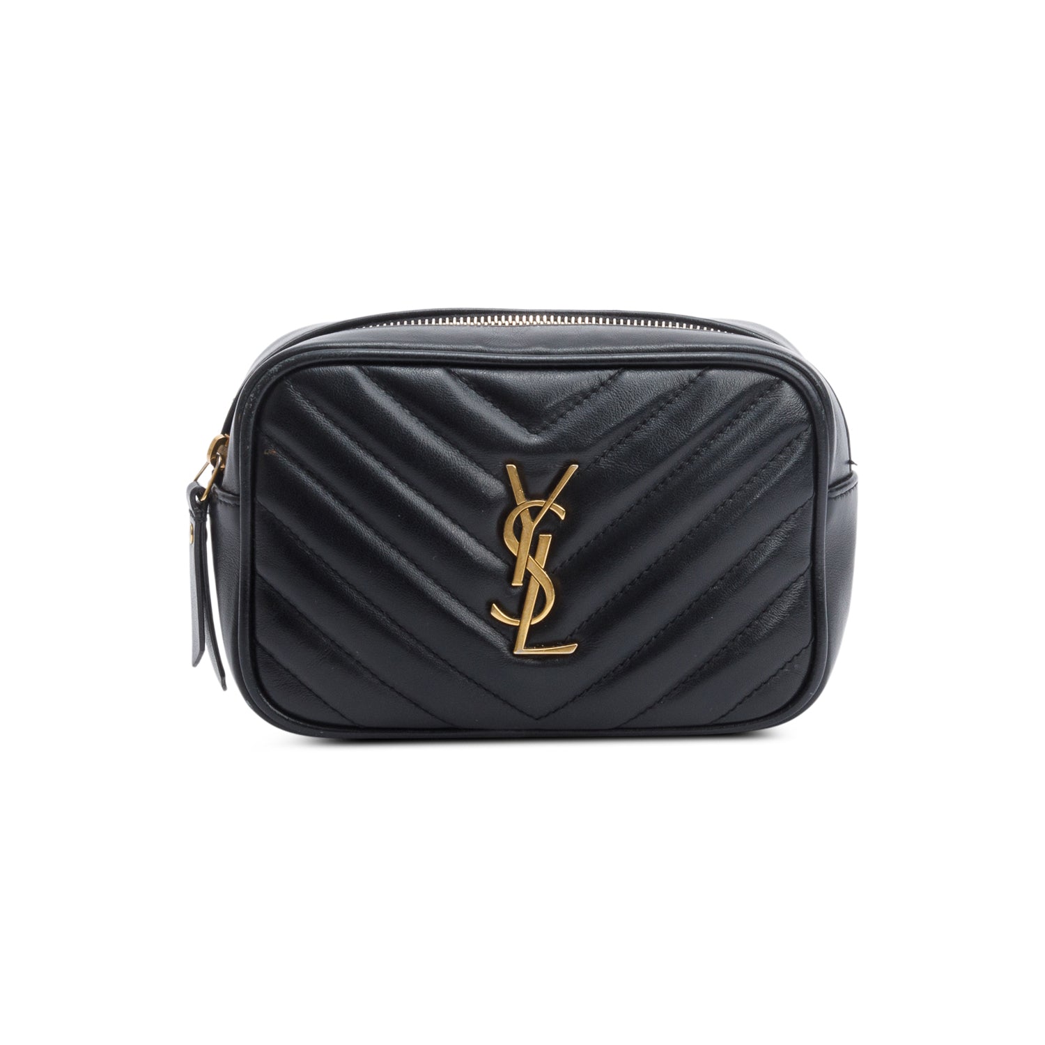 Saint Laurent Black Quilted Calfskin Leather Lou Belt Bag