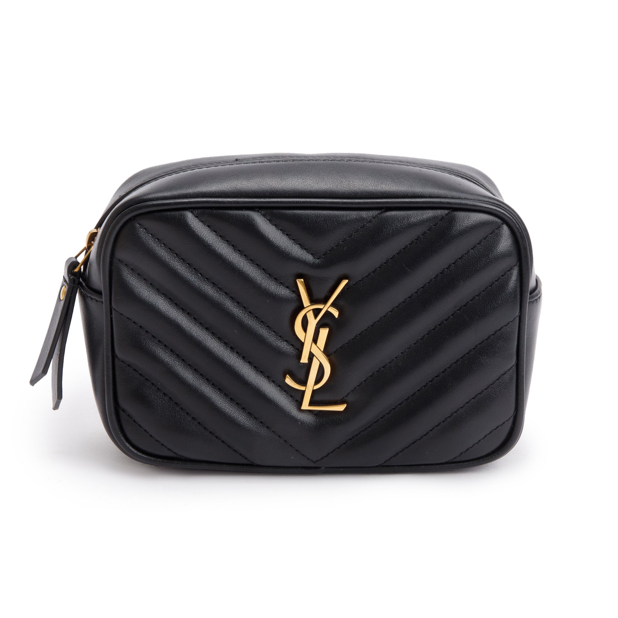 Saint Laurent Black Quilted Calfskin Leather Lou Belt Bag