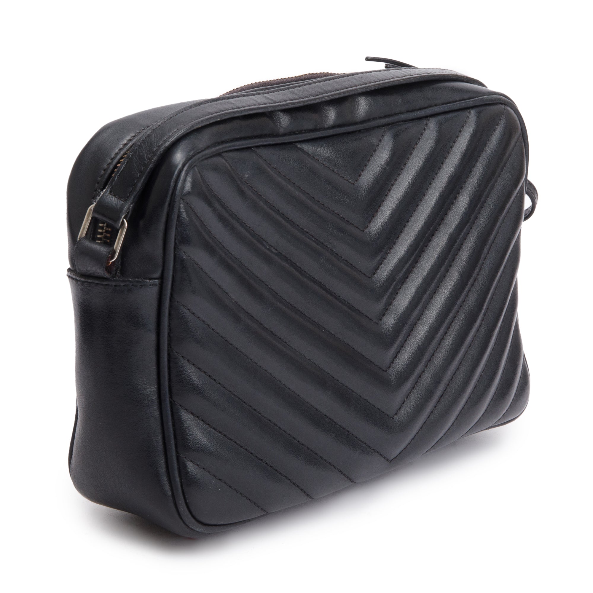 Saint Laurent Black Quilted Leather Lou Camera Bag
