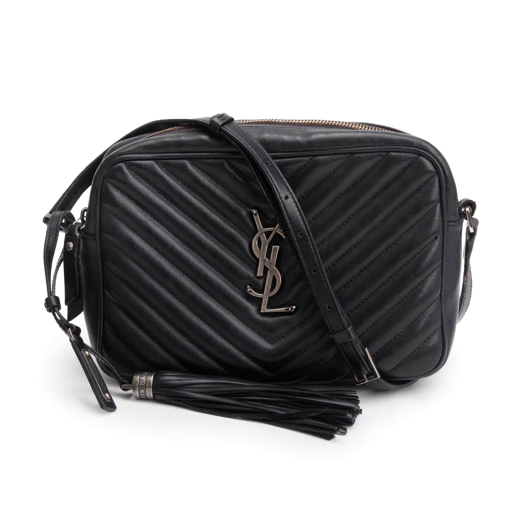 Saint Laurent Black Quilted Leather Lou Camera Bag