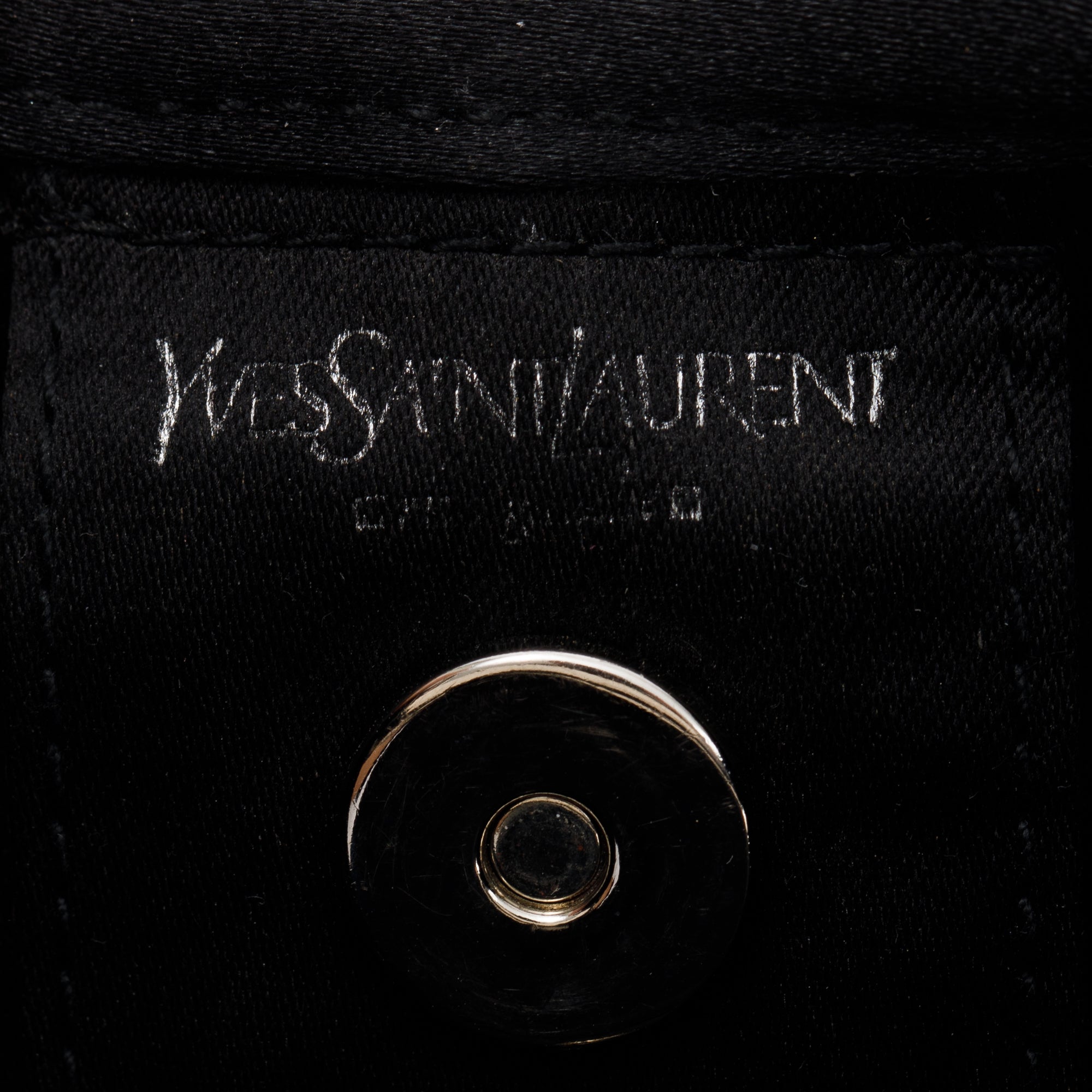 Saint Laurent Black Satin Mombasa Horn Hobo