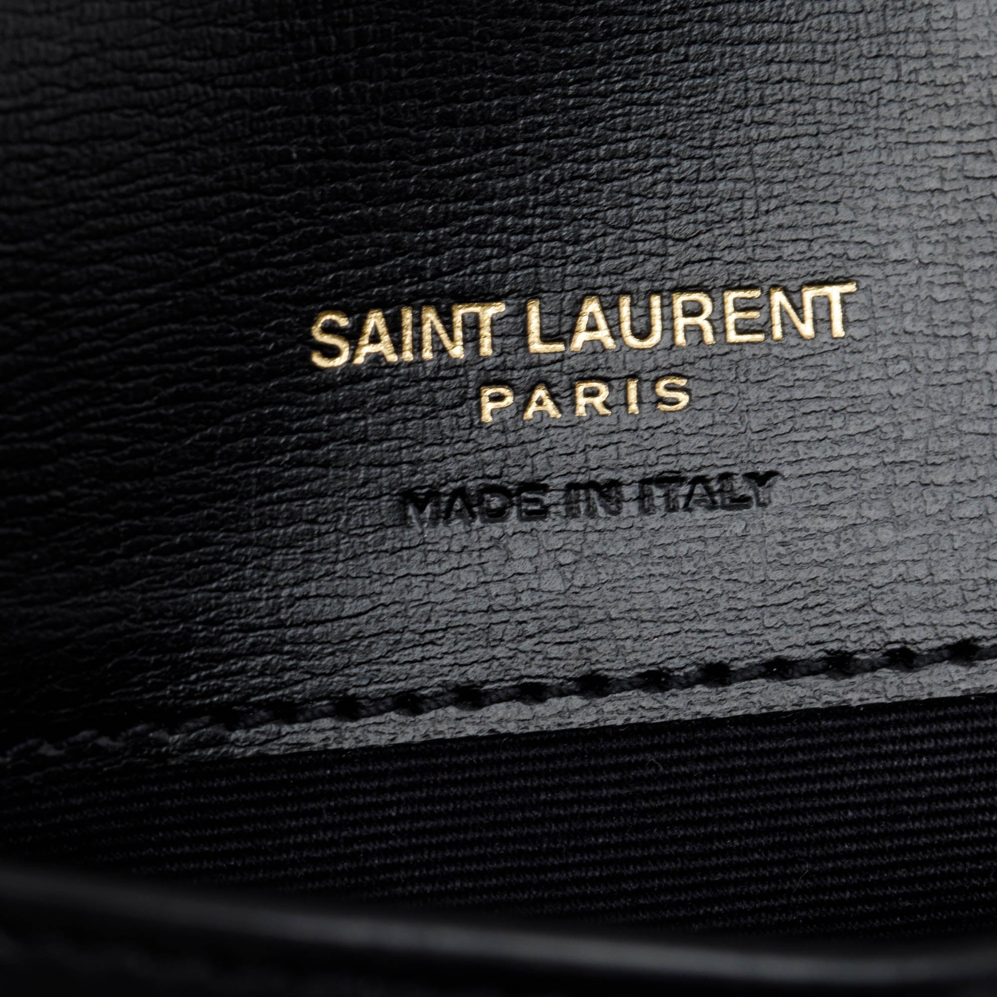 Saint Laurent Black Smooth Leather Cassandre Phone Holder Bag w/ Box