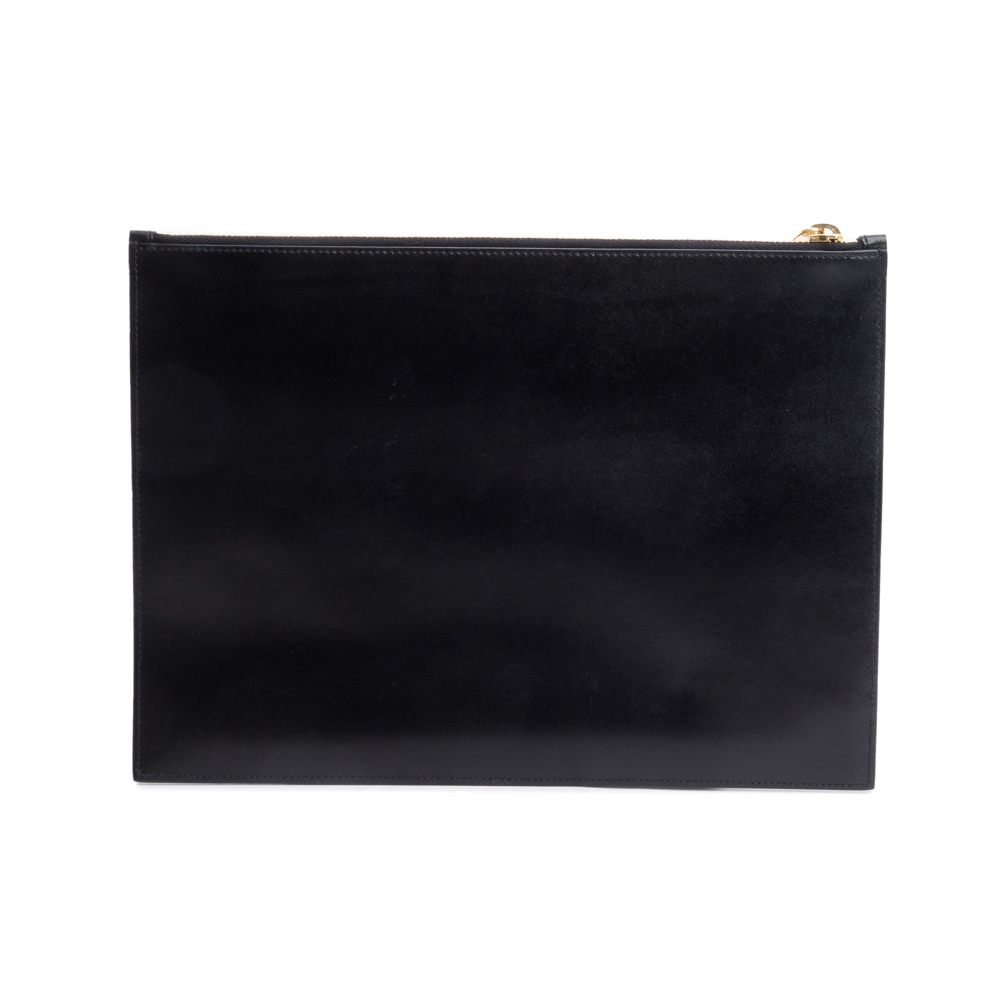 Saint Laurent Black Smooth Leather Large Zipped Document Holder