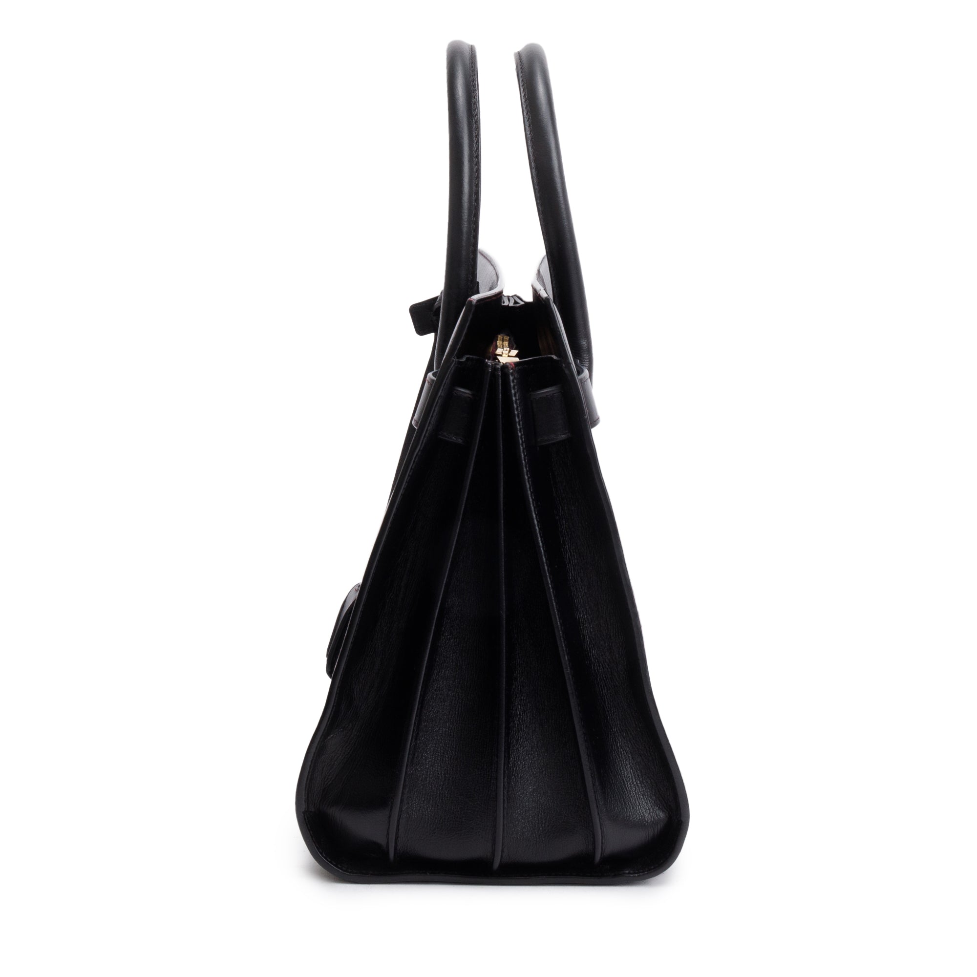 Saint Laurent Black Supple Leather Small Sac De Jour w/ Strap