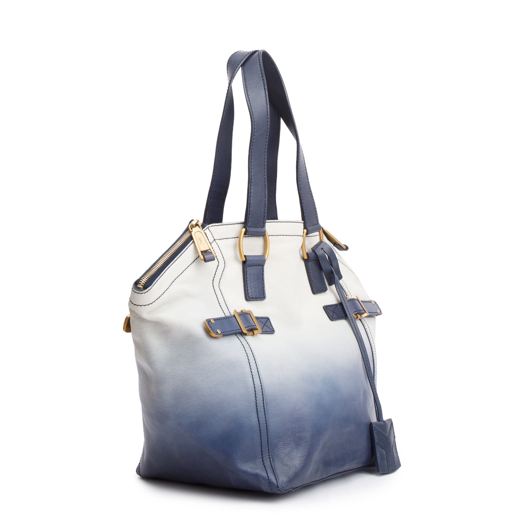 Saint Laurent Blue Ombre Leather Small Downtown Tote