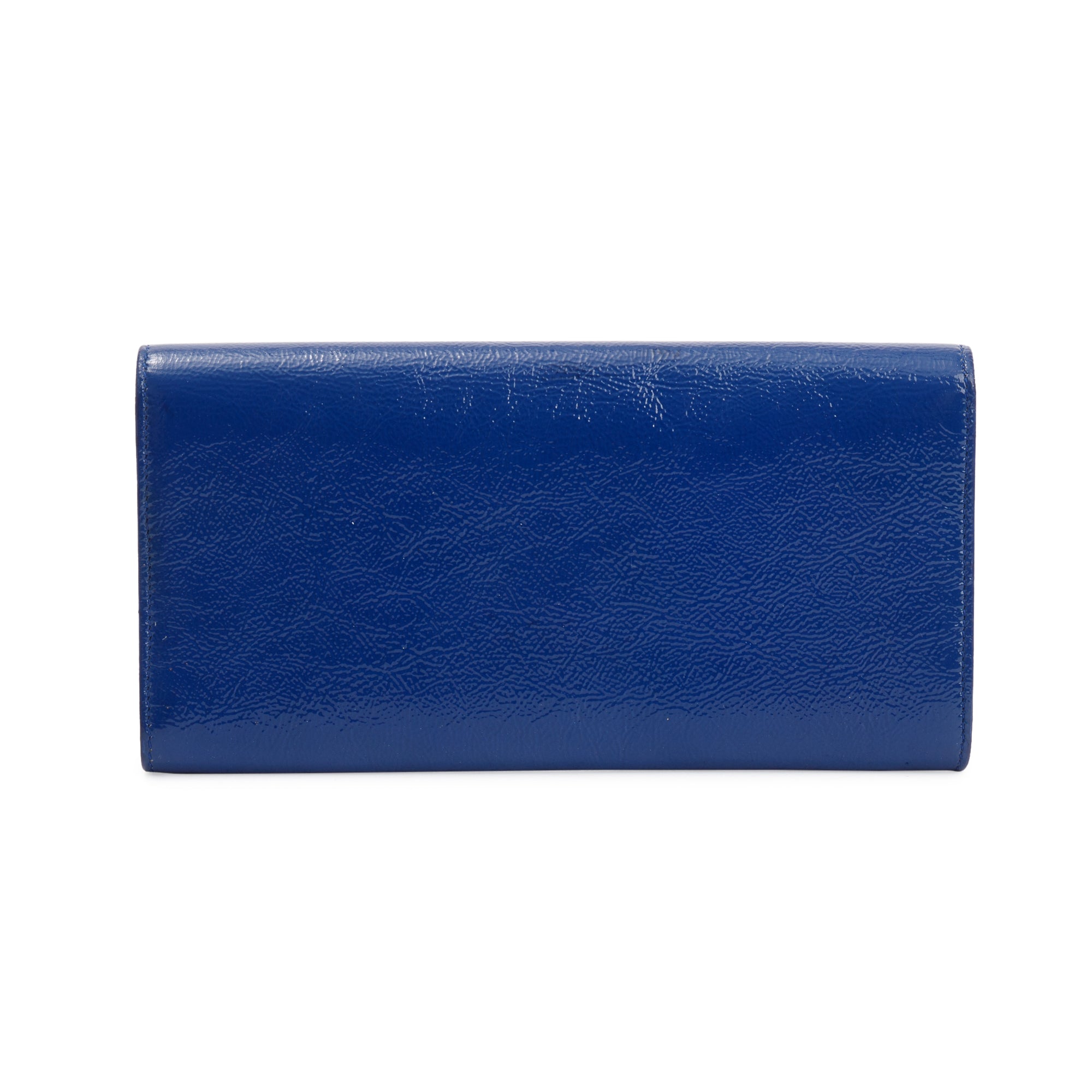 Saint Laurent Blue Patent Leather Belle de Jour Clutch