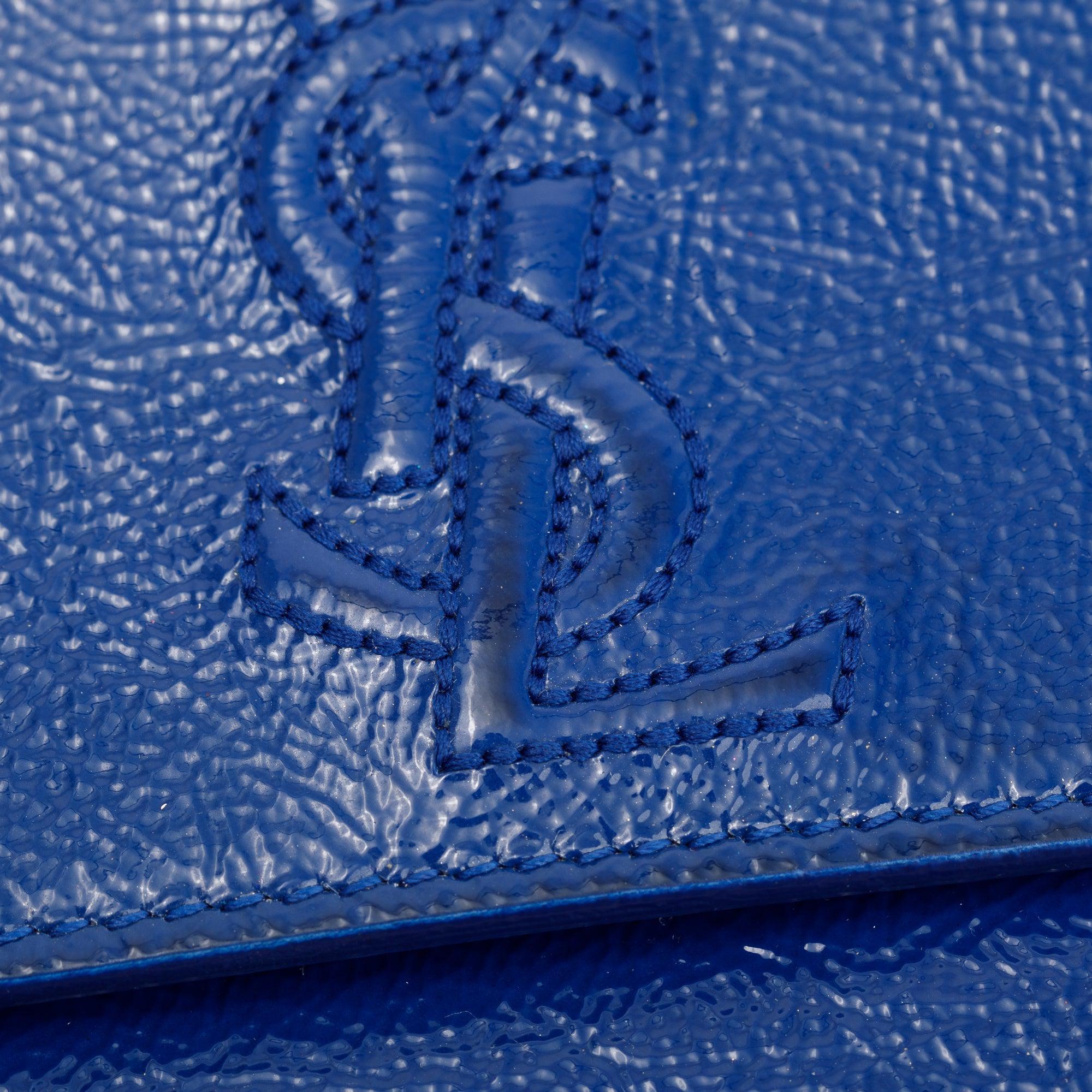 Saint Laurent Blue Patent Leather Belle de Jour Clutch