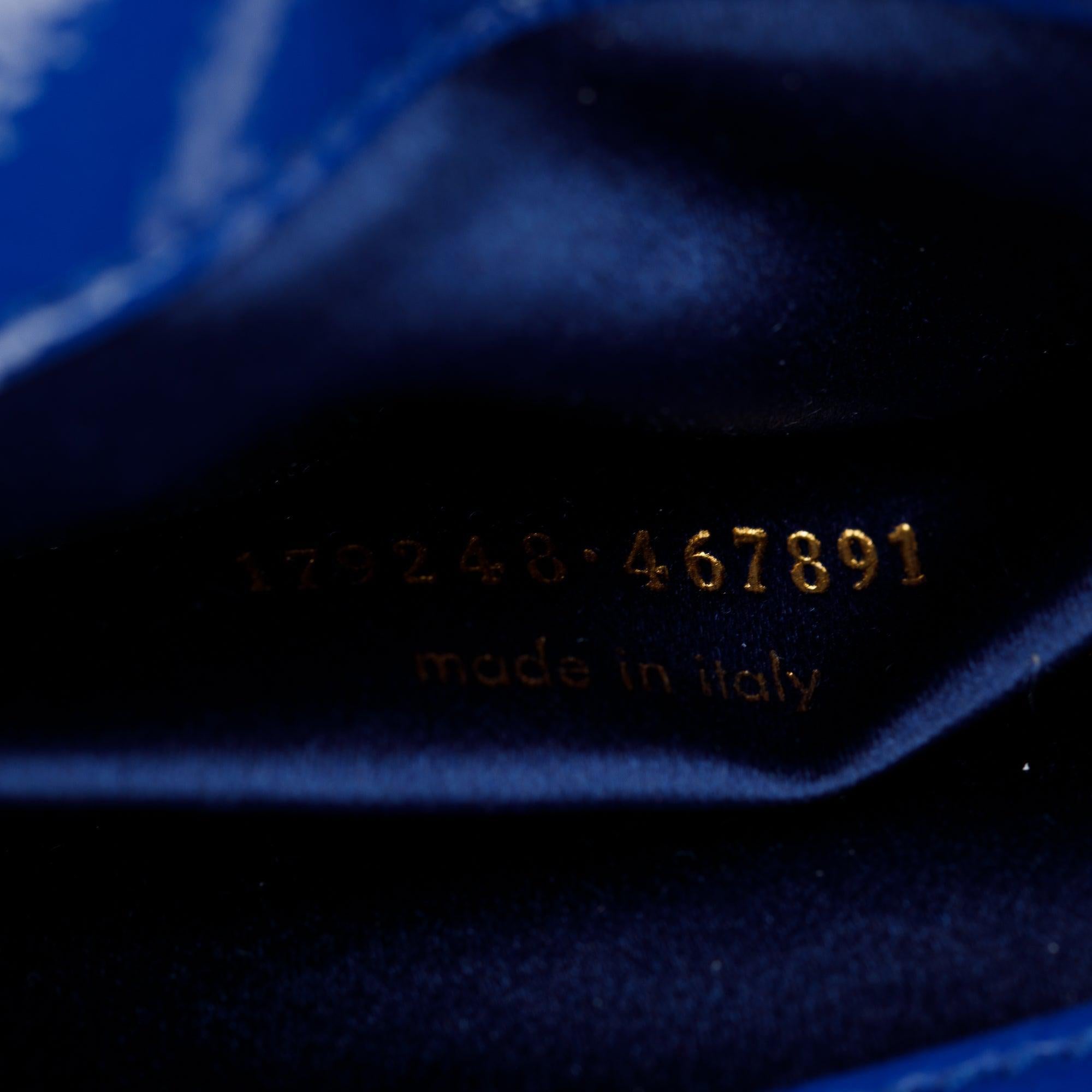 Saint Laurent Blue Patent Leather Belle de Jour Clutch