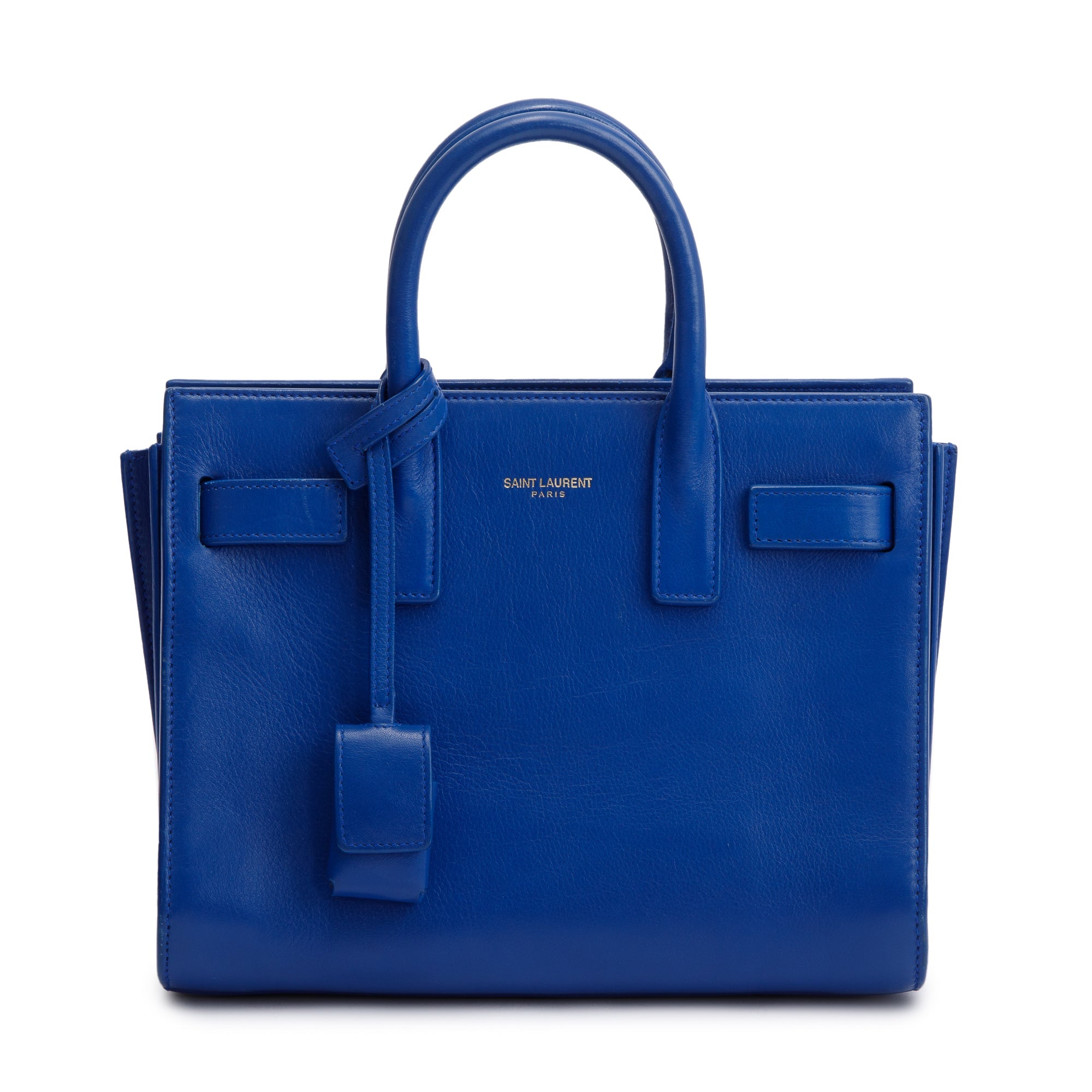 Saint Laurent Blue Smooth Leather Nano Sac De Jour w/ Strap