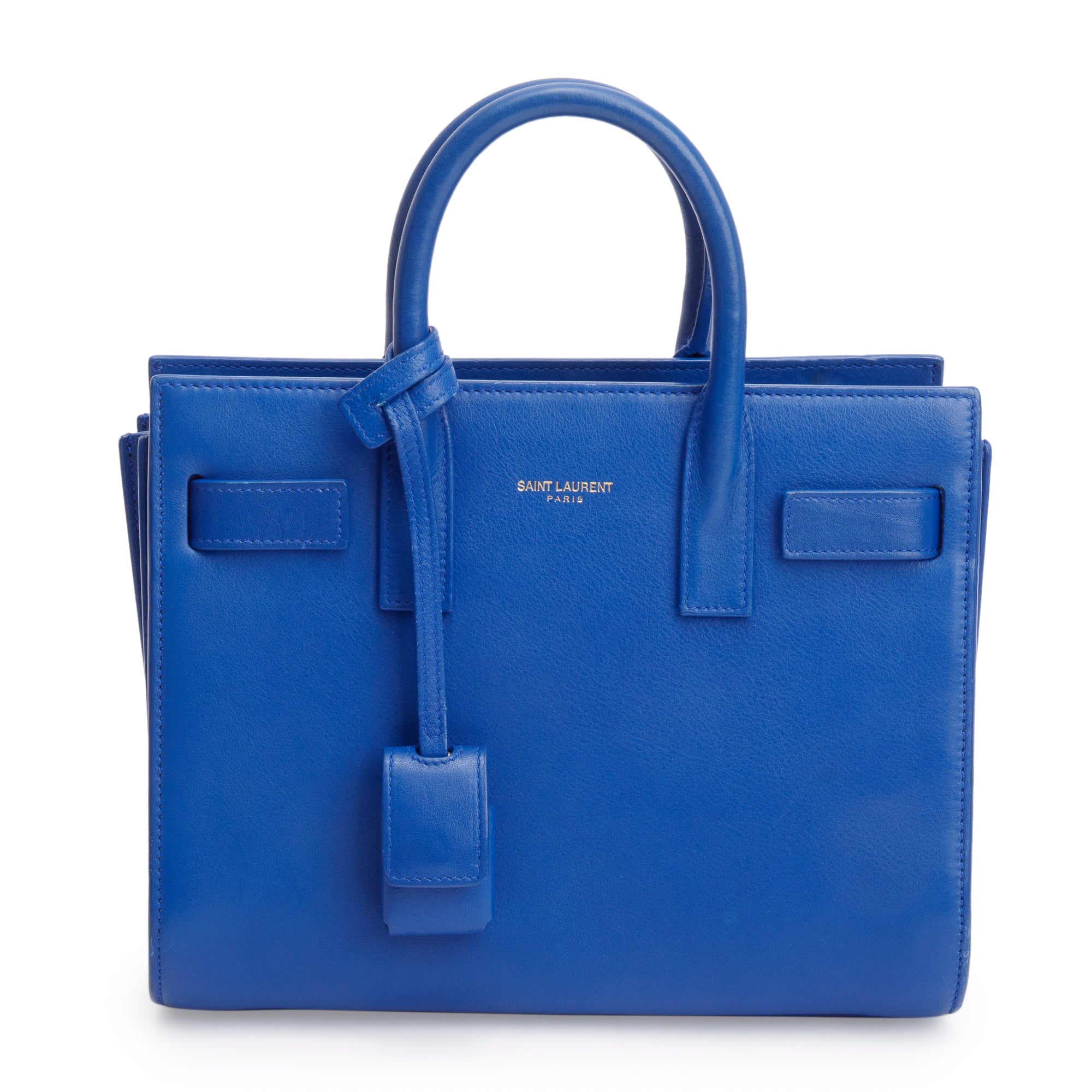 Saint Laurent Blue Smooth Leather Nano Sac De Jour w/ Strap