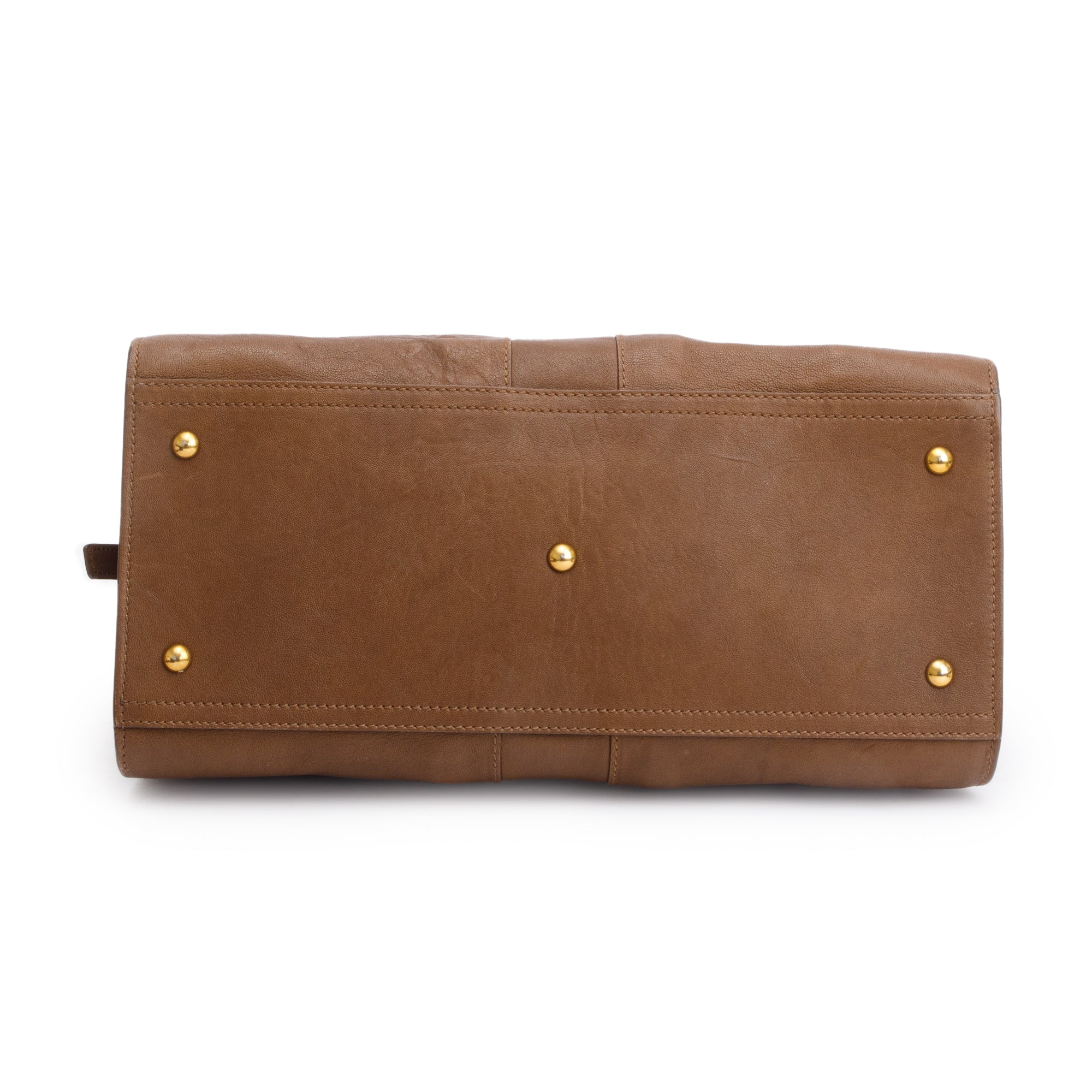 Saint Laurent Brown Calfskin Leather Medium Chyc Cabas Tote Bag