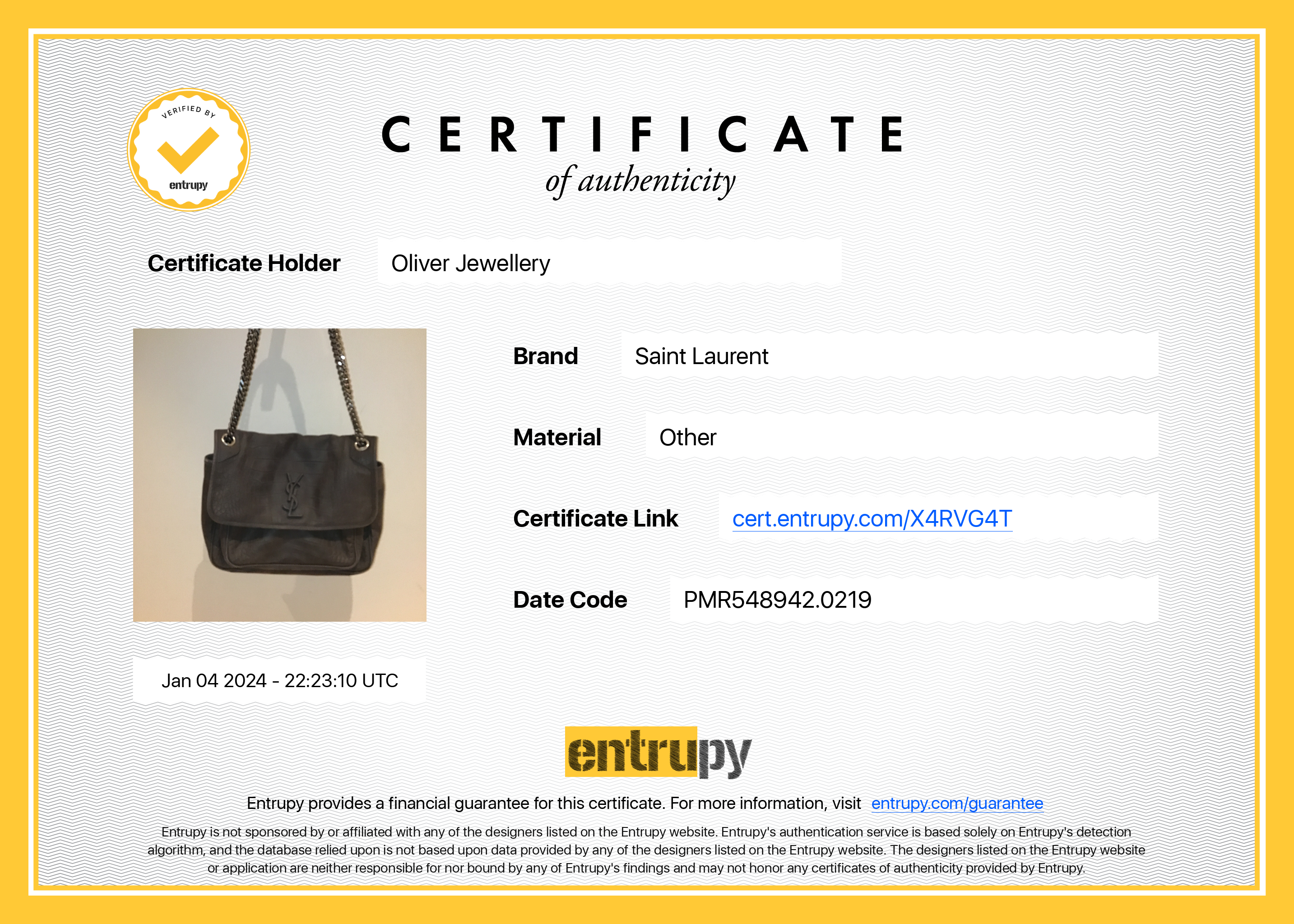 Saint Laurent Brown Crocodile Embossed Nubuck Medium Niki Shoulder Bag