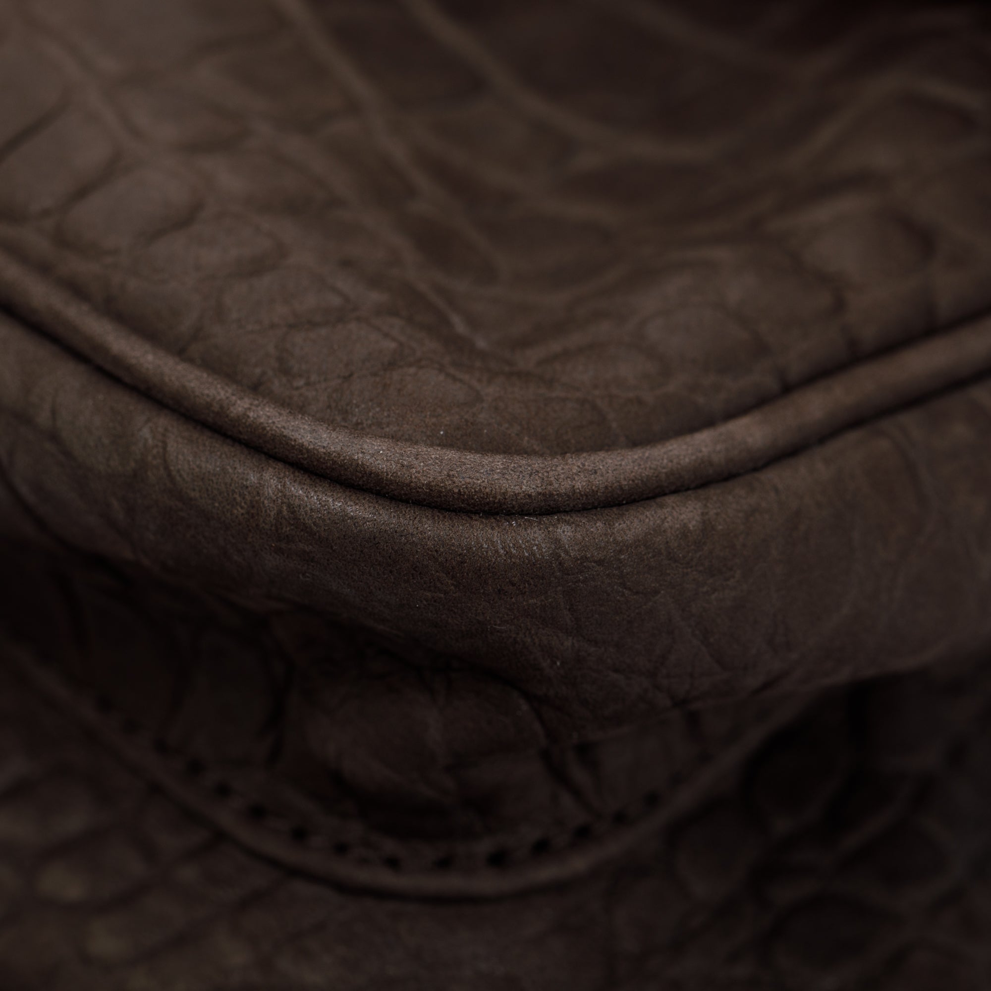 Saint Laurent Brown Crocodile Embossed Nubuck Medium Niki Shoulder Bag