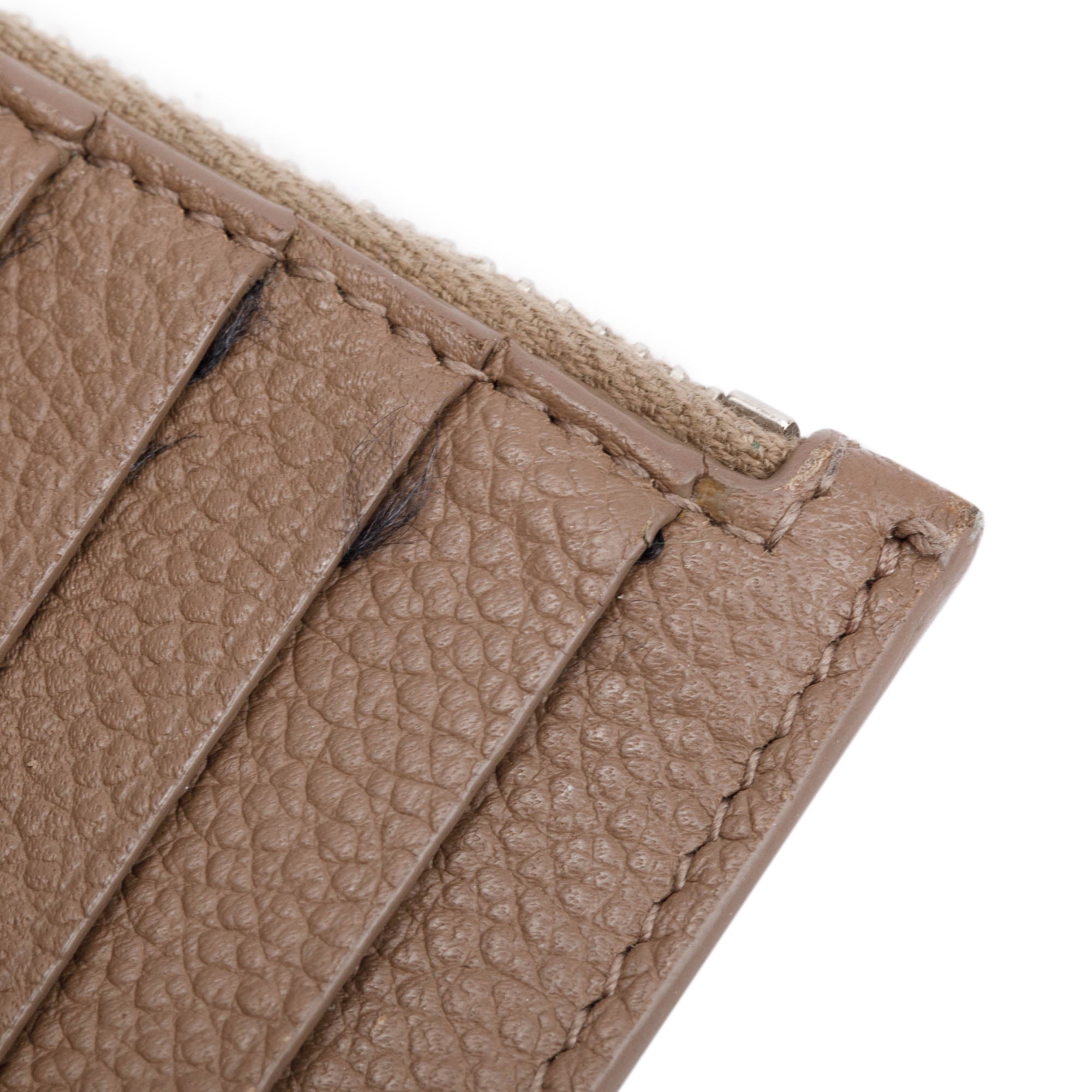 Saint Laurent Brown Grain De Poudre Paris Fragments Zipped Card Case w/ Box