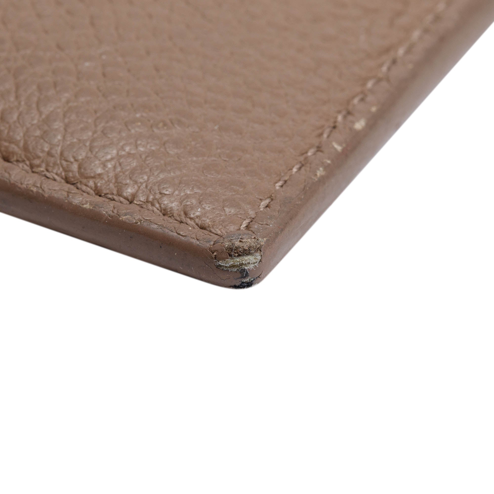 Saint Laurent Brown Grain De Poudre Paris Fragments Zipped Card Case w/ Box