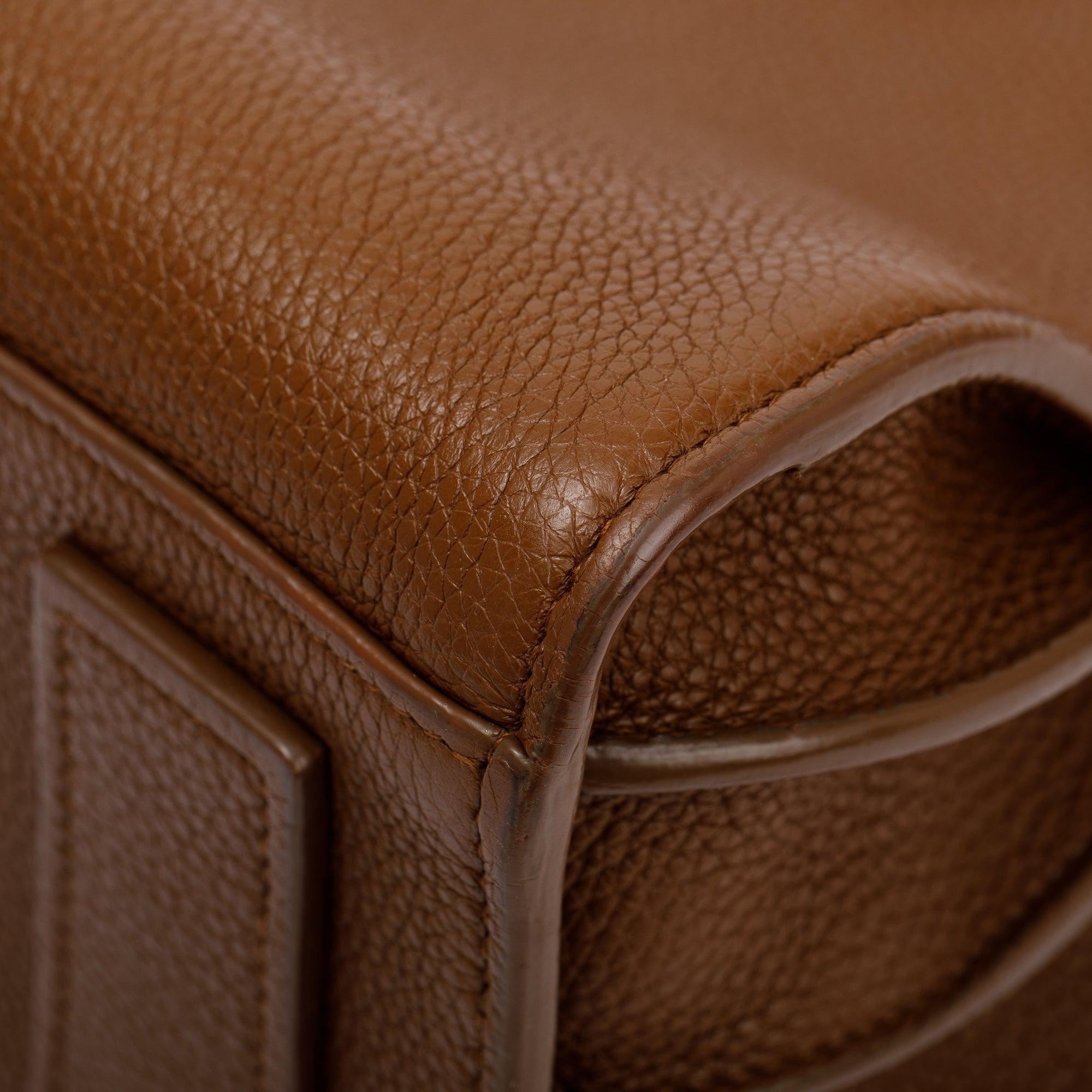 Saint Laurent Brown Grained Calfskin Leather Baby Sac De Jour w/ Strap & Pouch