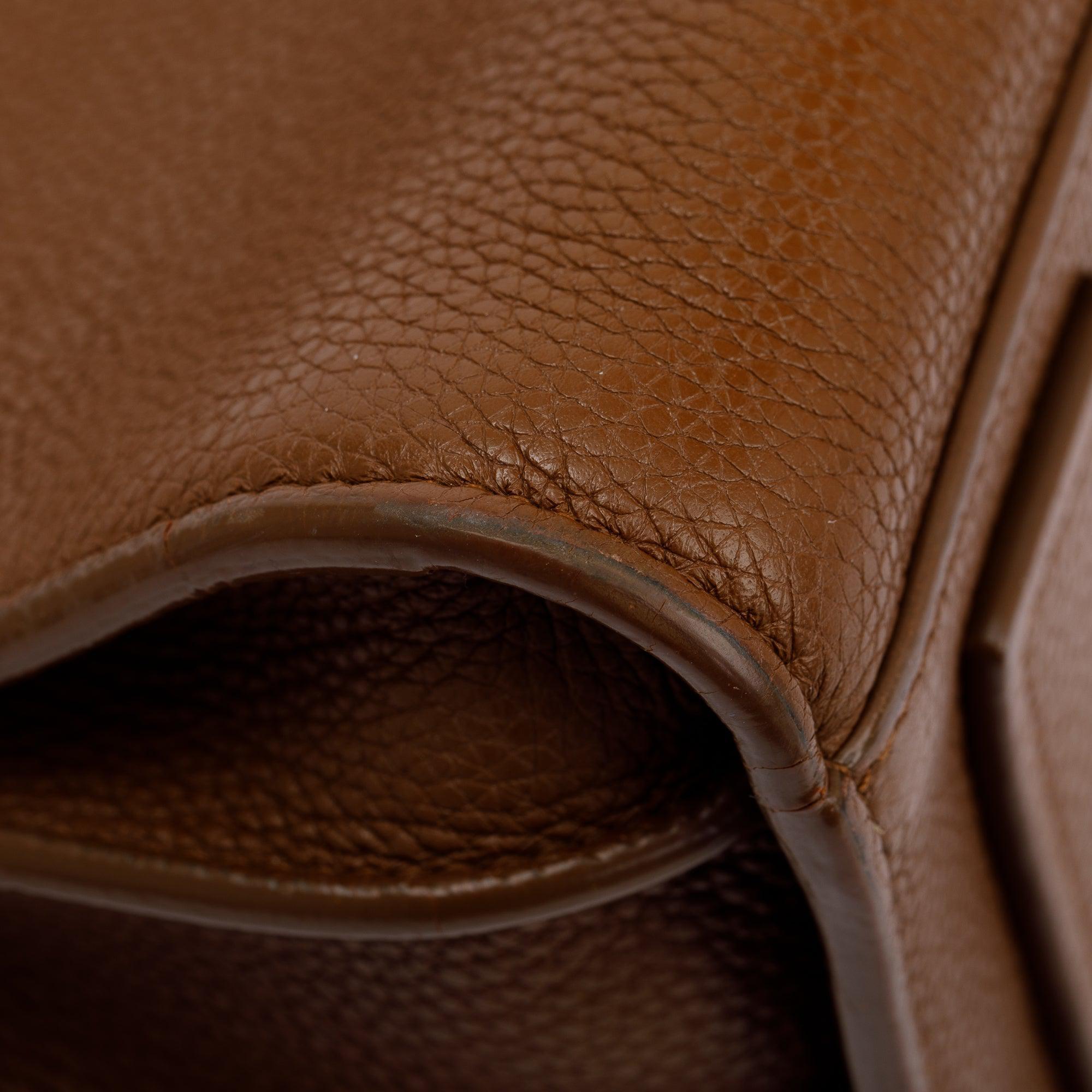 Saint Laurent Brown Grained Calfskin Leather Baby Sac De Jour w/ Strap & Pouch