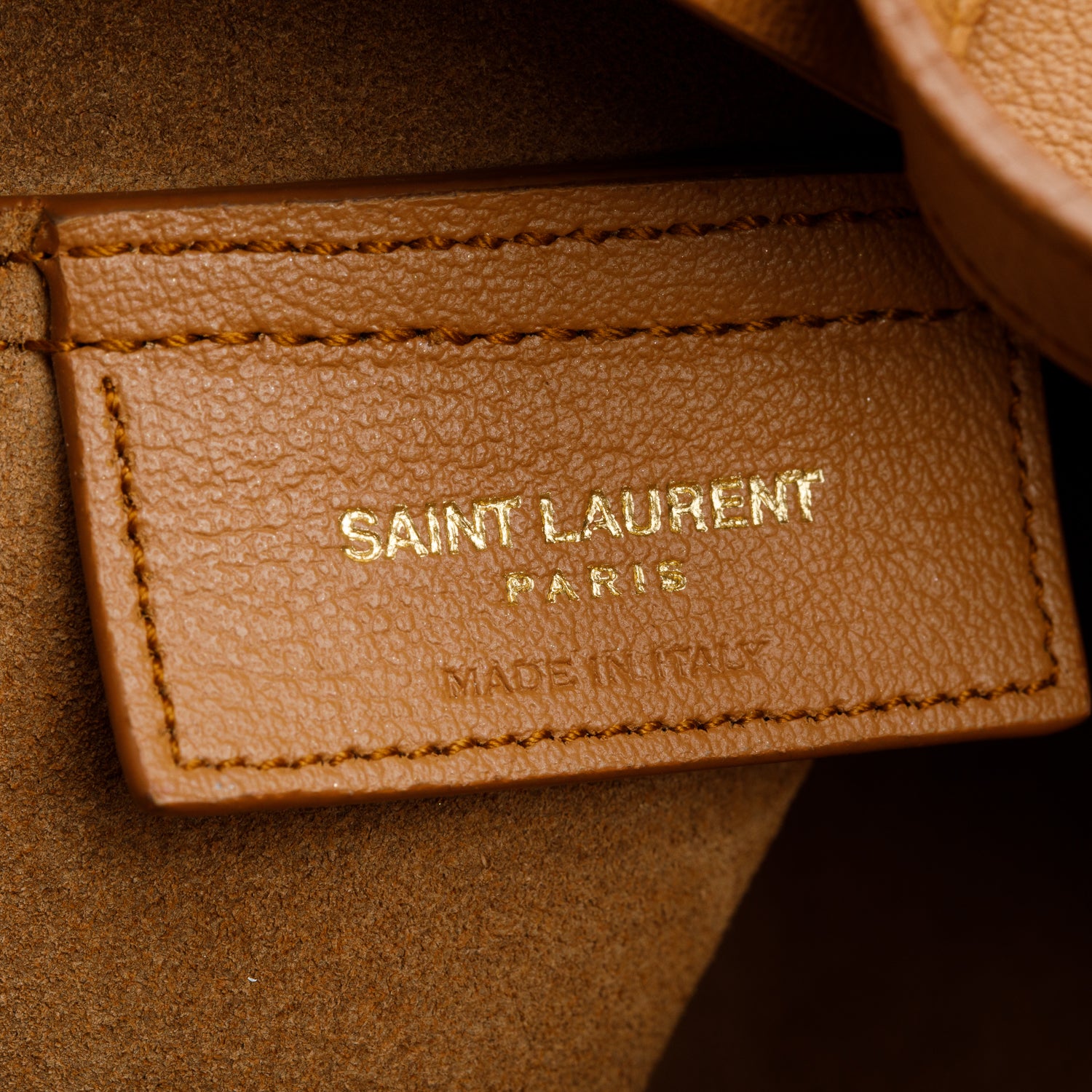 Saint Laurent Brown Leather Fringe E/W Shopping Tote w/ Pouch