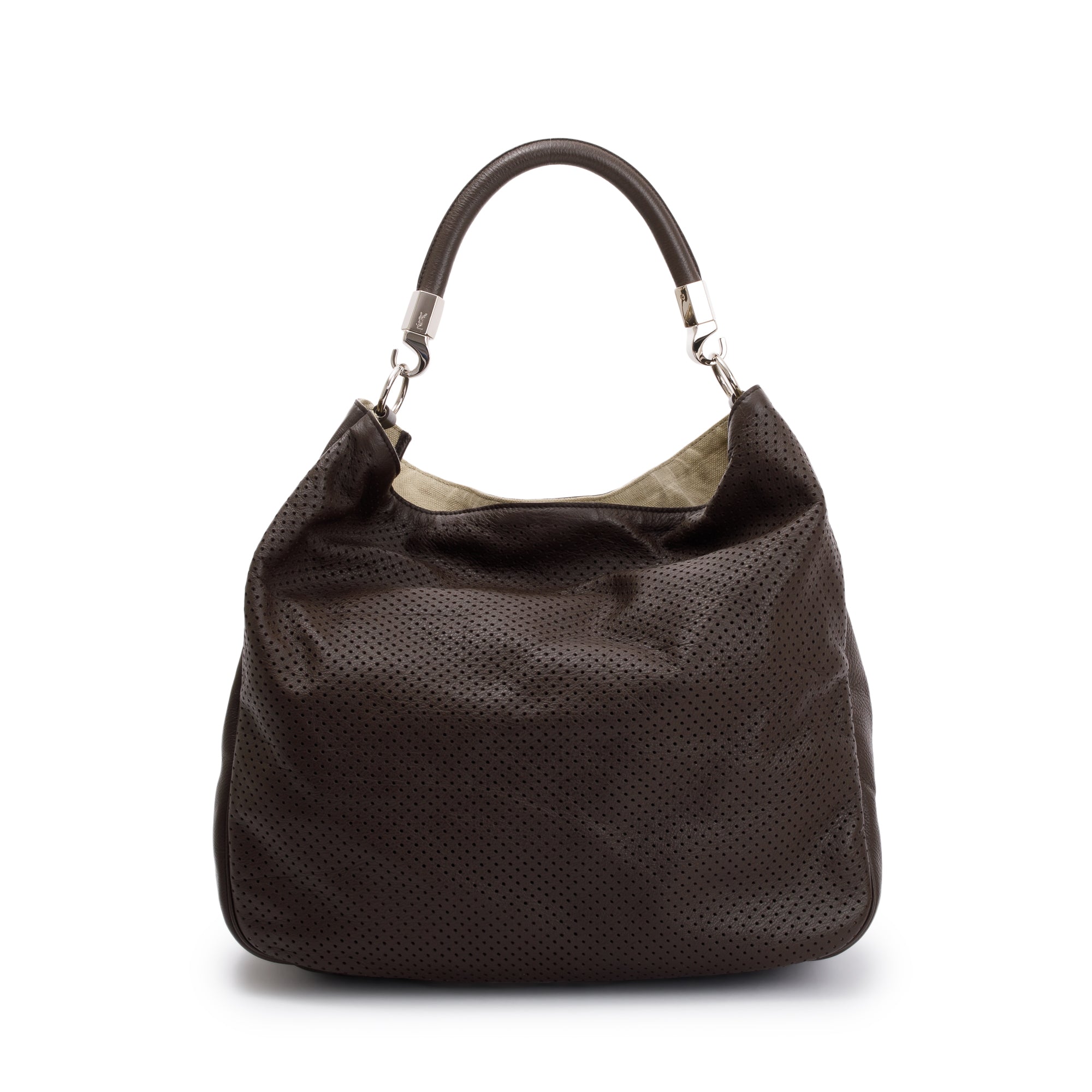 Saint Laurent Brown Perforated Leather Roady Hobo