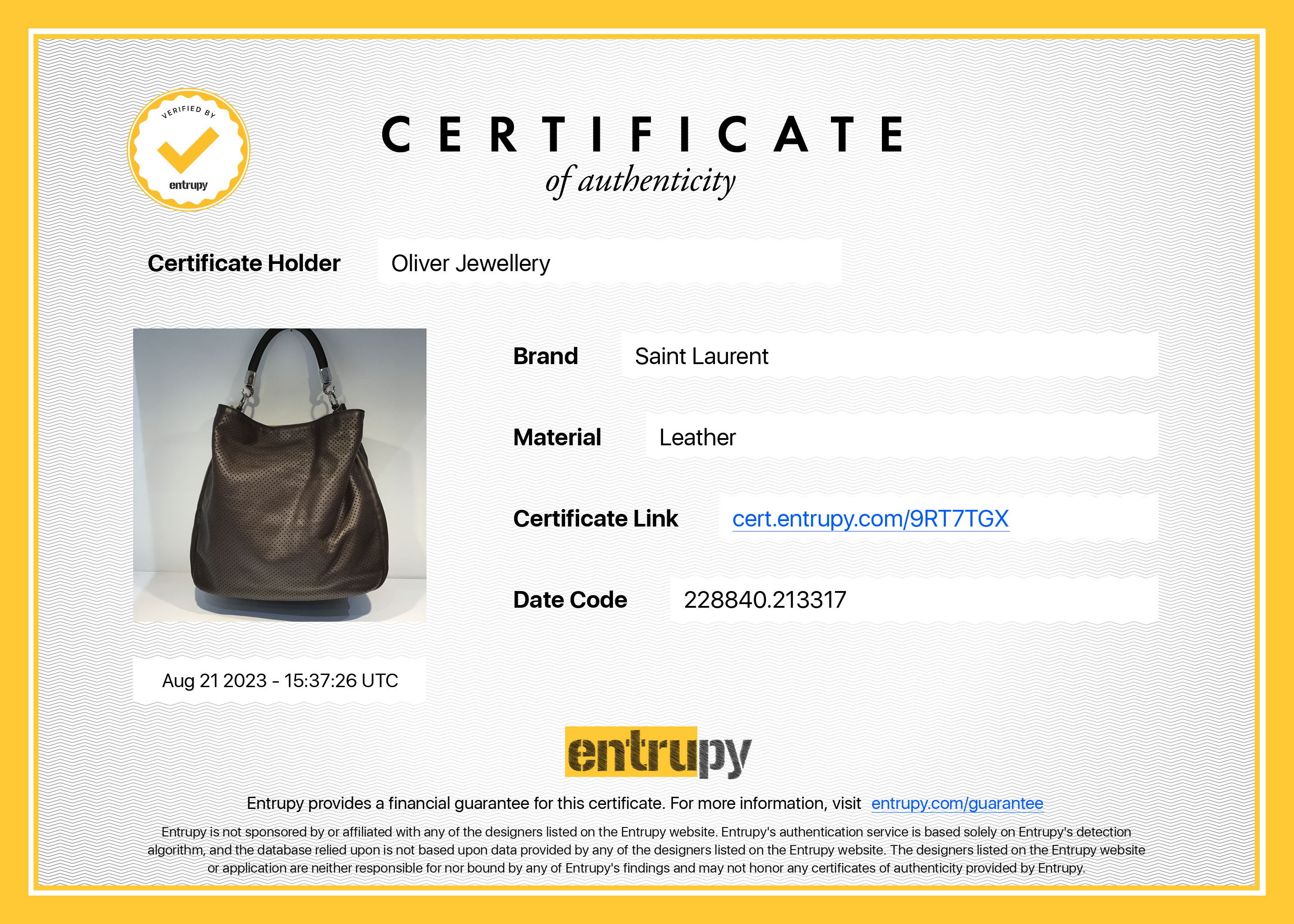 Saint Laurent Brown Perforated Leather Roady Hobo