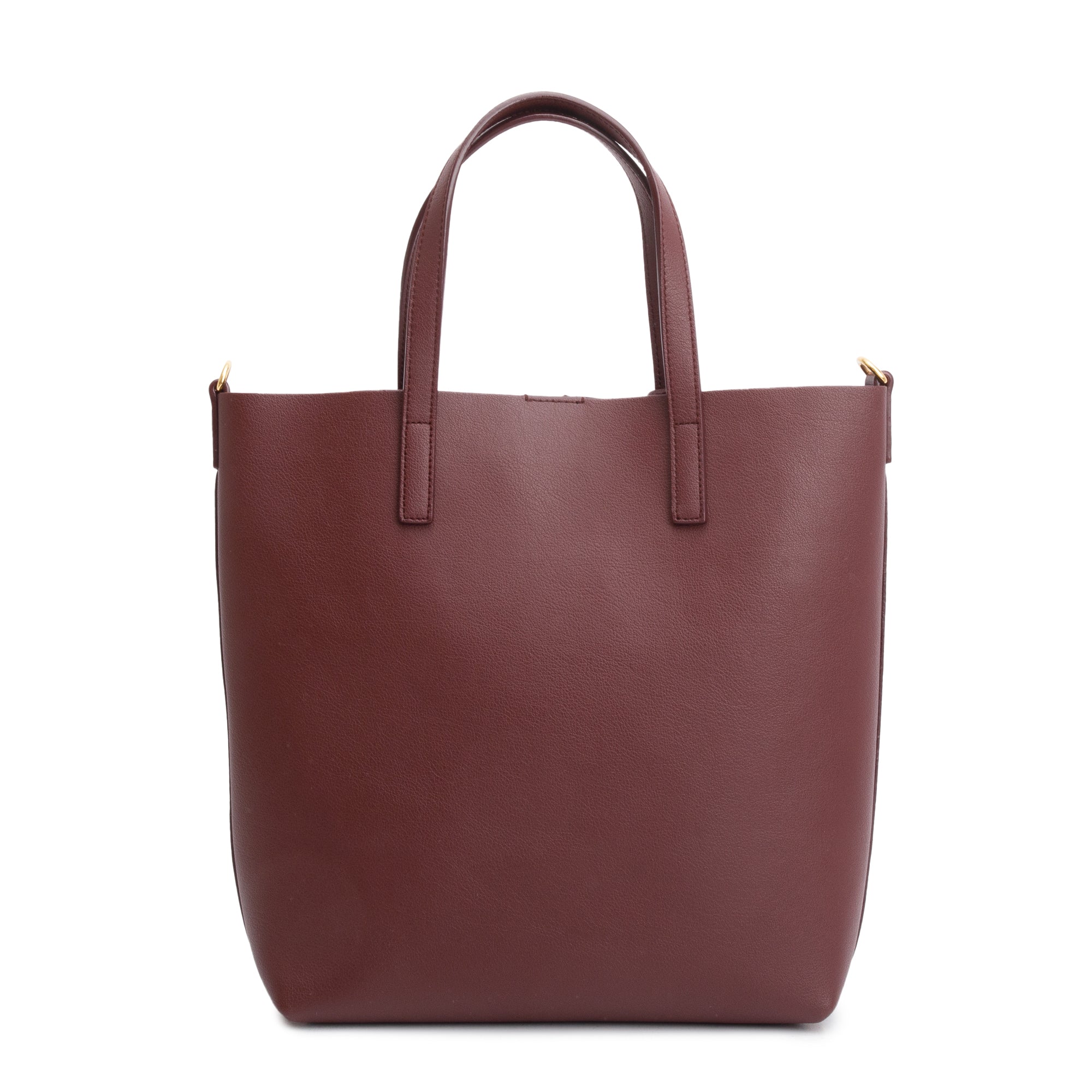 Saint Laurent Burgundy Calfskin Leather Toy Shopping Tote w/ Strap