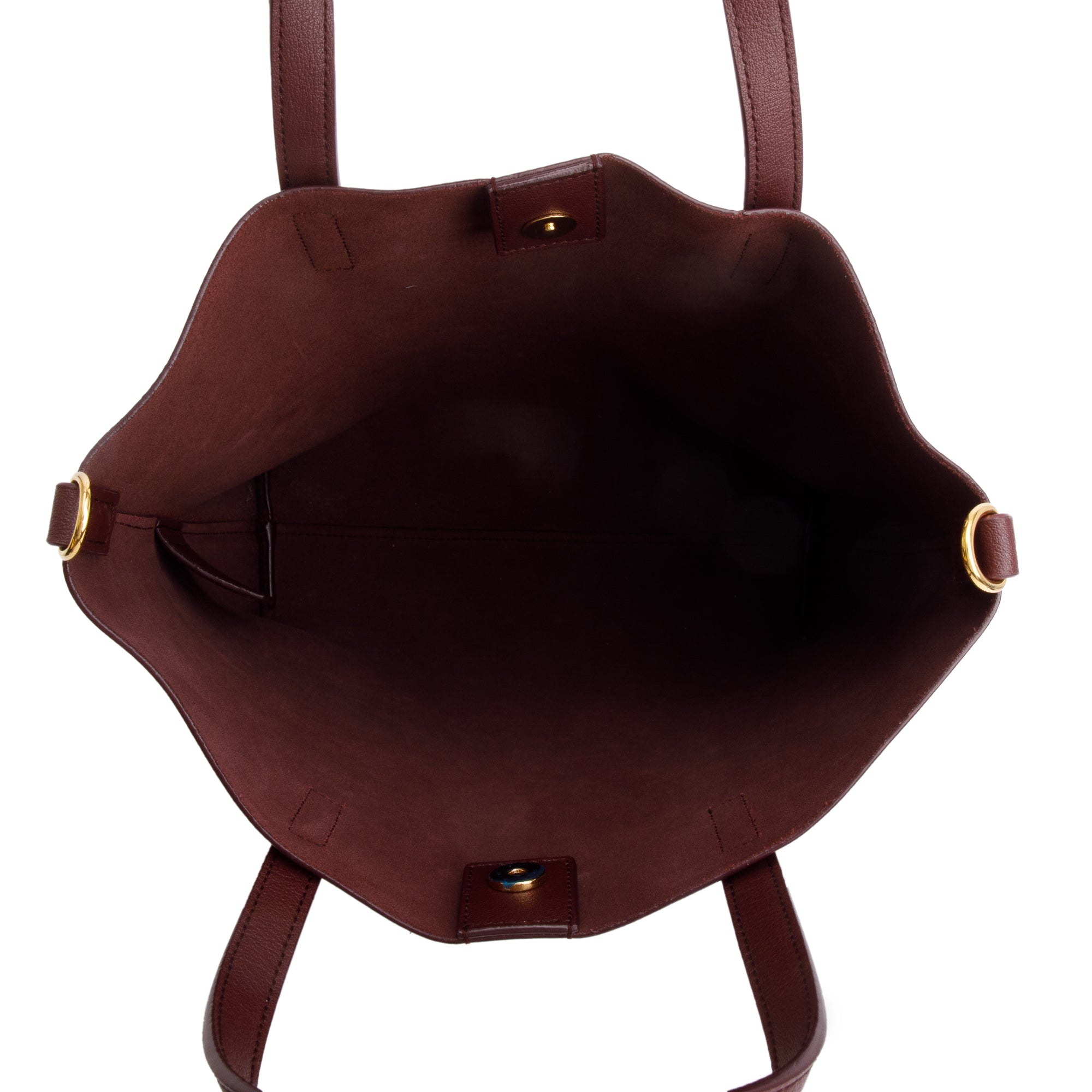 Saint Laurent Burgundy Calfskin Leather Toy Shopping Tote w/ Strap