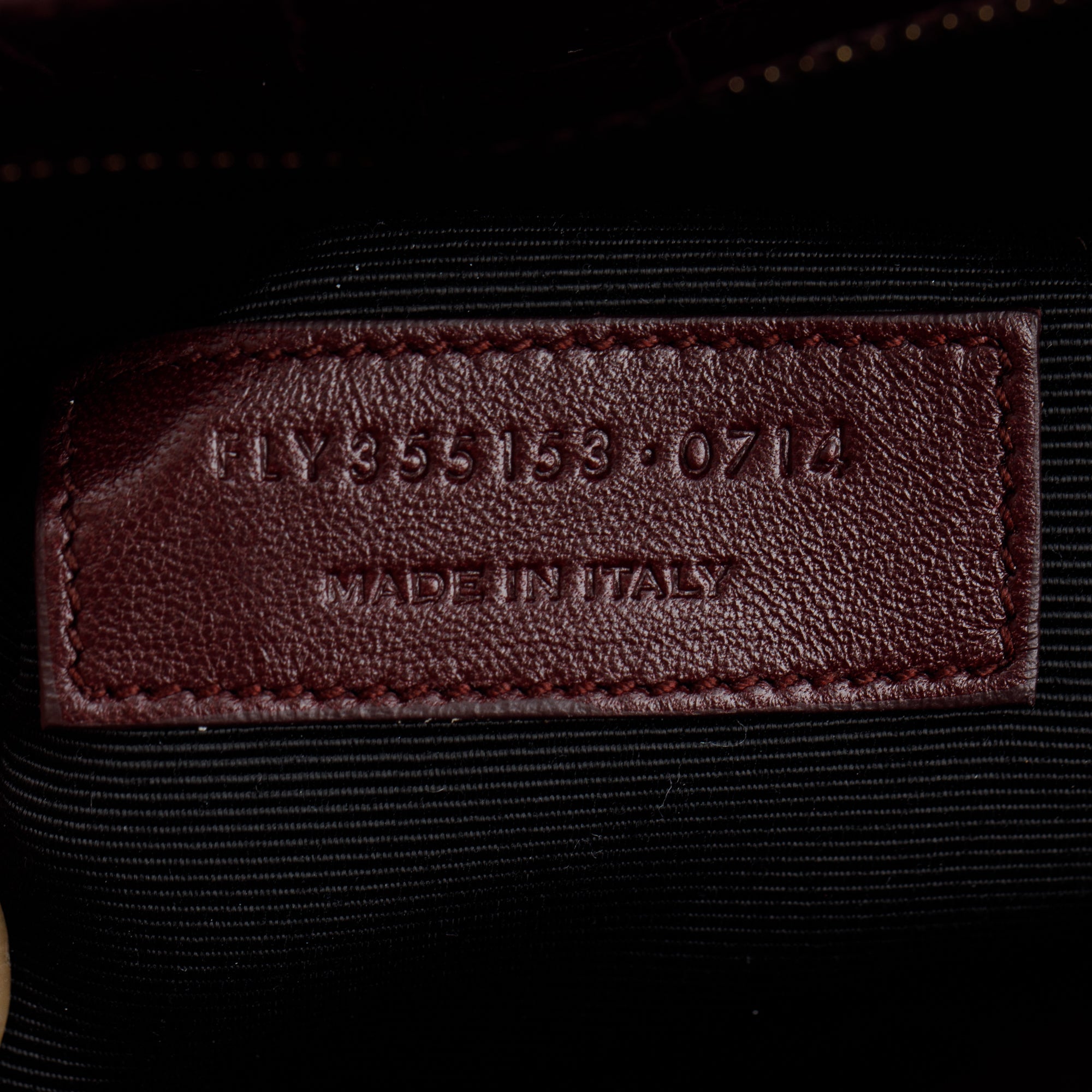 Saint Laurent Burgundy Crocodile Embossed Calfskin Small Sac De Jour w/ Strap