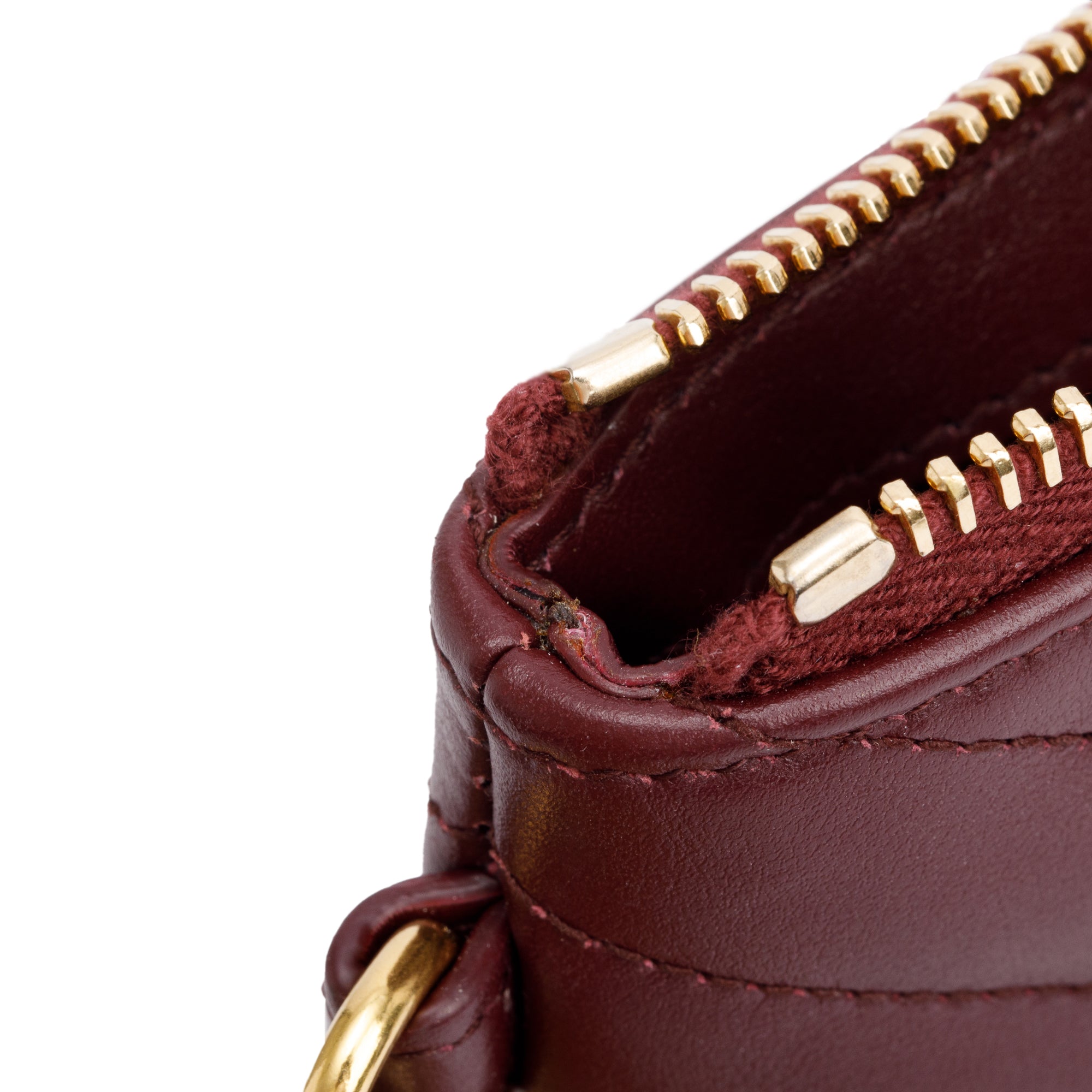 Saint Laurent Burgundy Leather Cassandre Matelasse A5 Pouch w/ Box