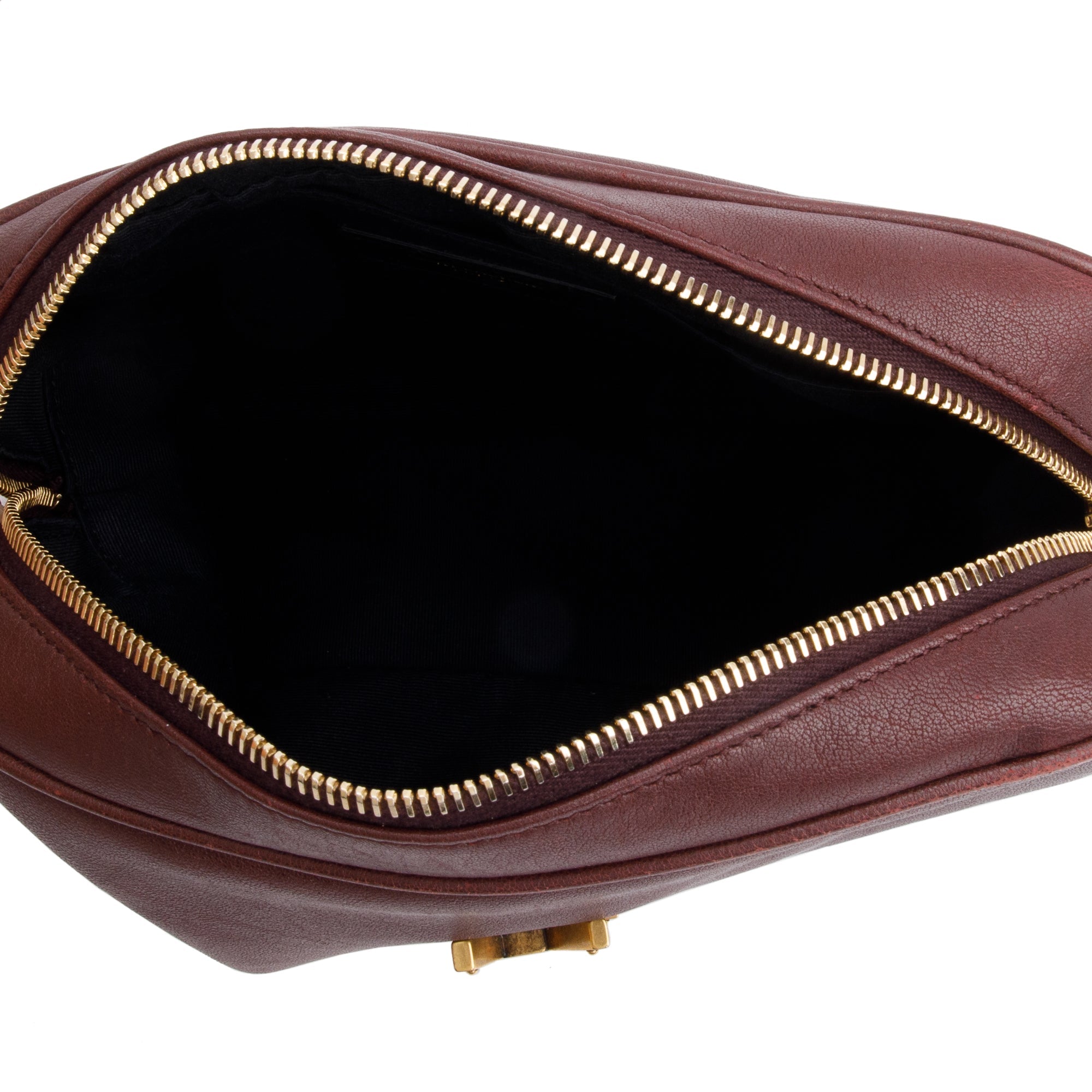 Saint Laurent Burgundy Monogram Leather Small Lou Camera Bag