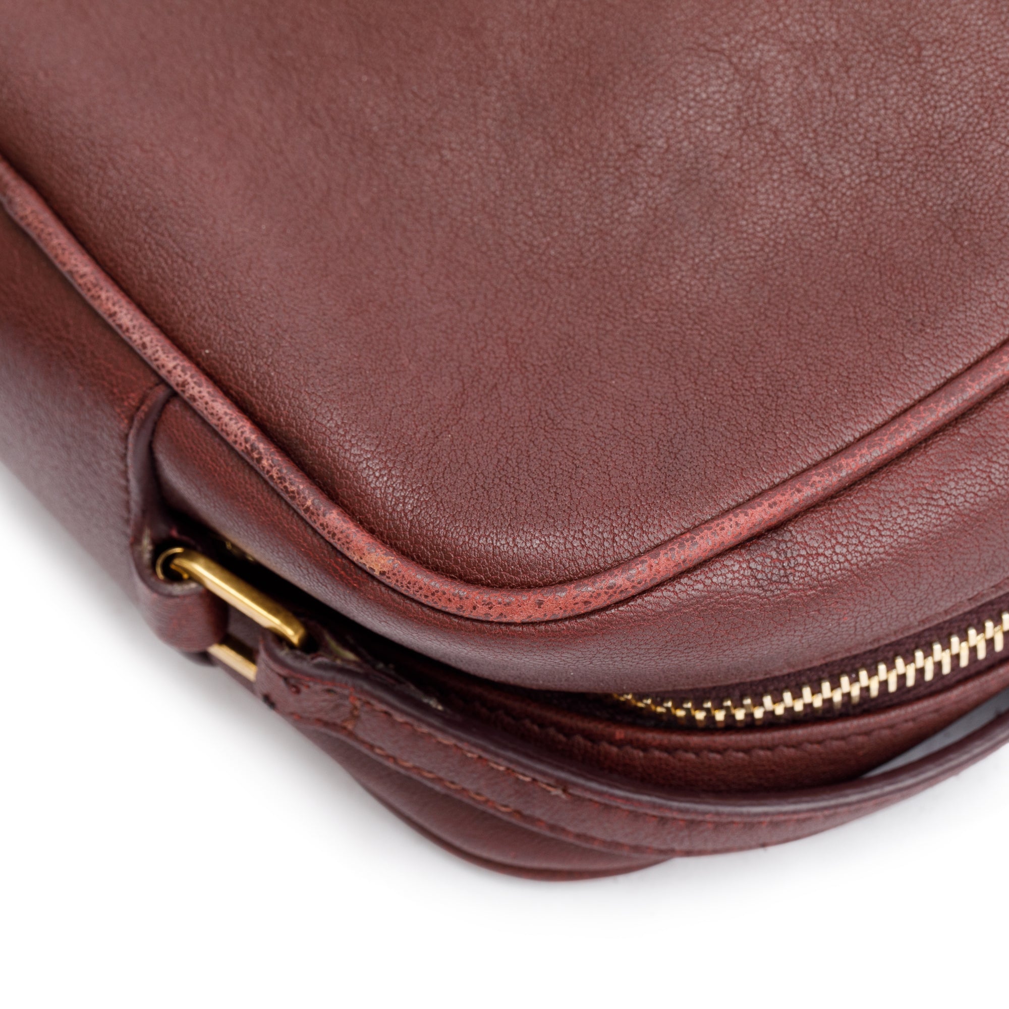 Saint Laurent Burgundy Monogram Leather Small Lou Camera Bag