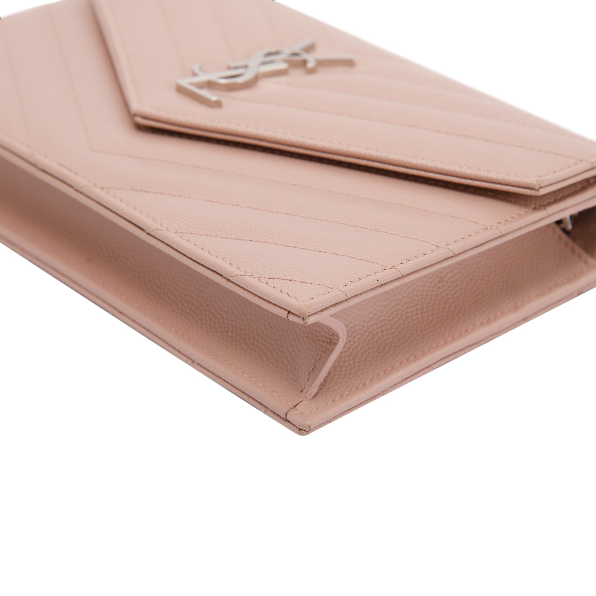 Saint Laurent Cassandre Matelasse Envelope Chain Wallet