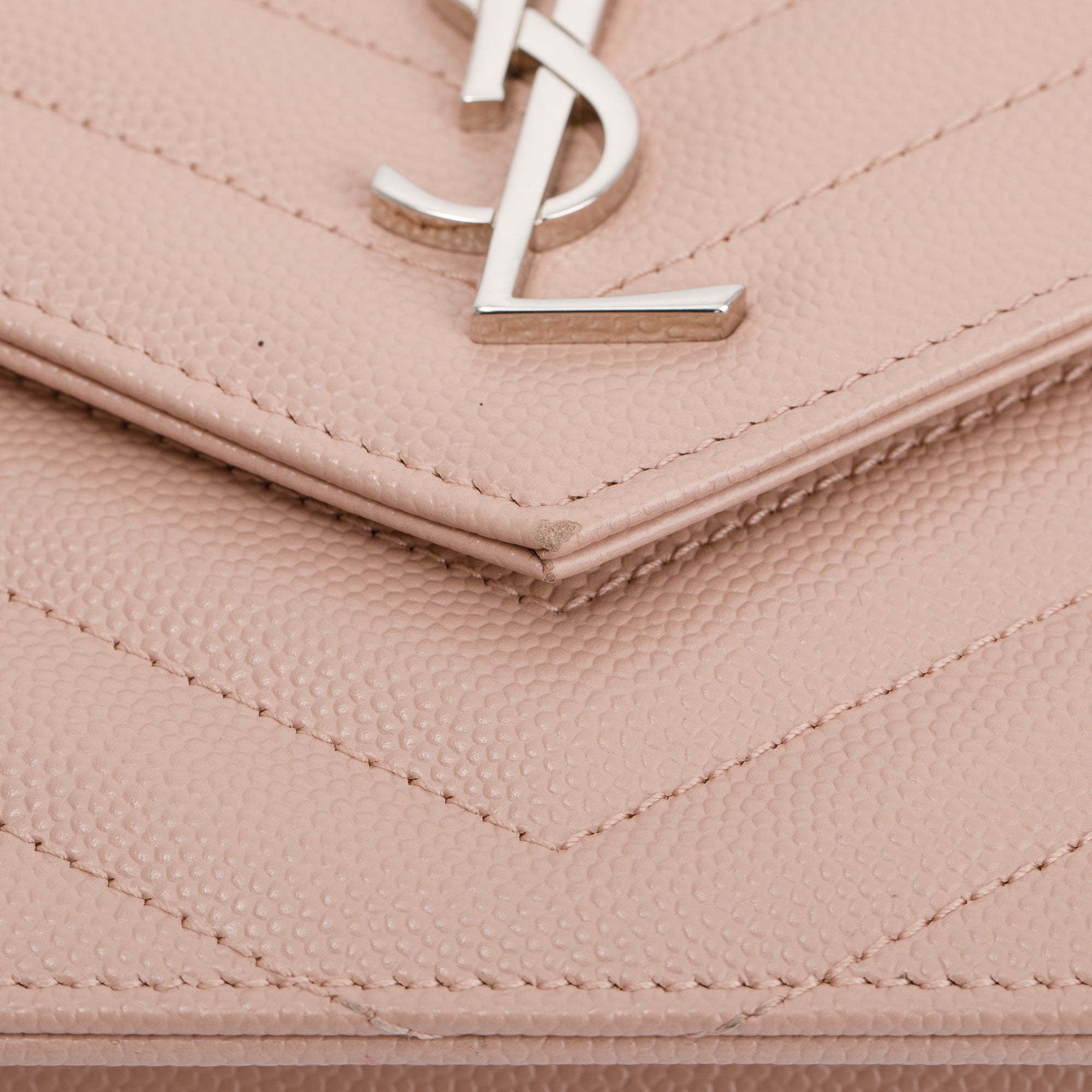 Saint Laurent Cassandre Matelasse Envelope Chain Wallet