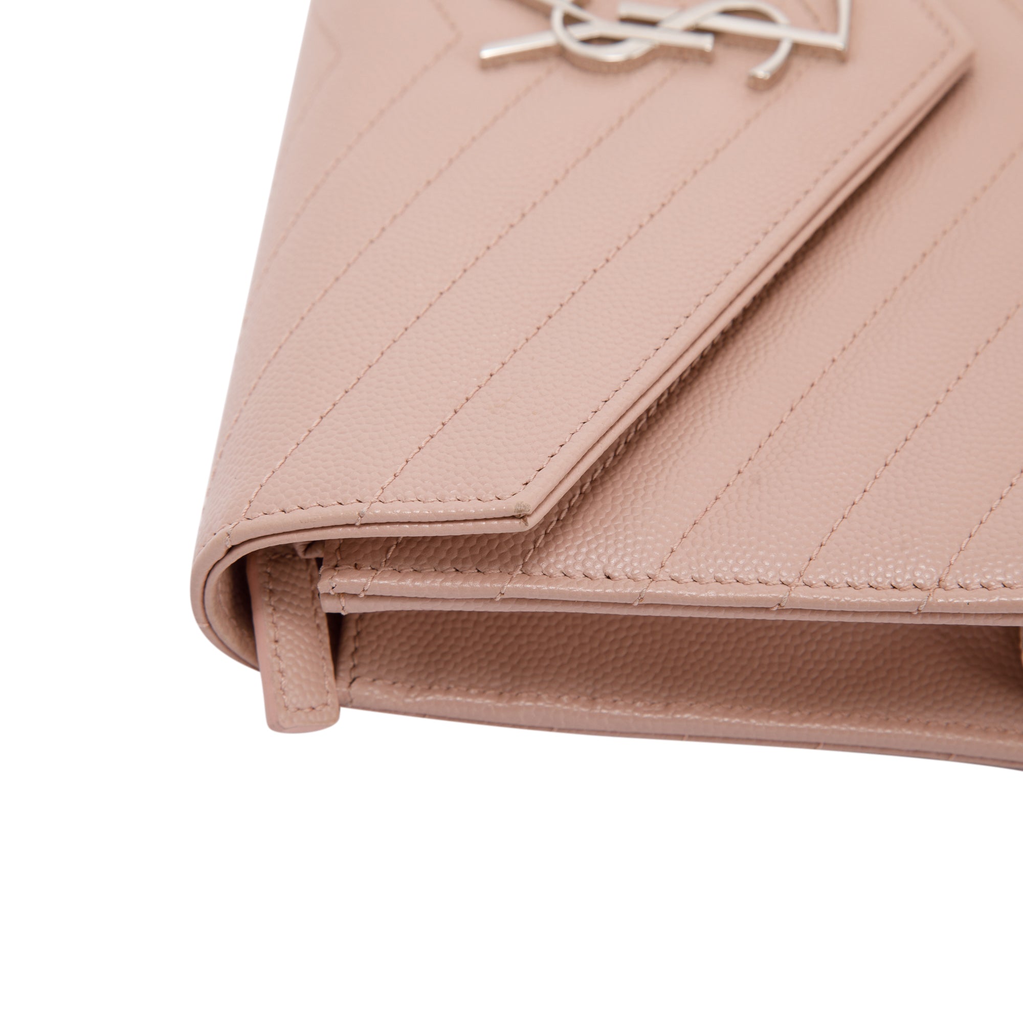 Saint Laurent Cassandre Matelasse Envelope Chain Wallet