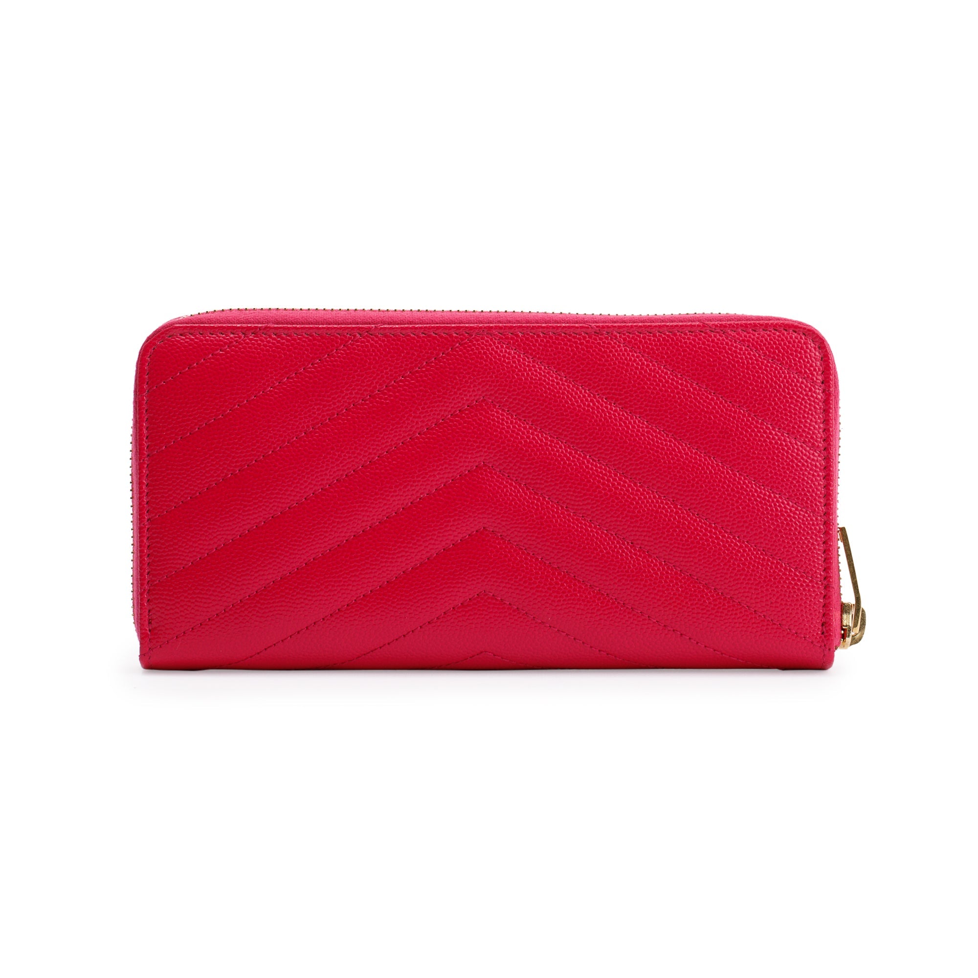 Saint Laurent Cassandre Matelasse Zip Around Leather Wallet