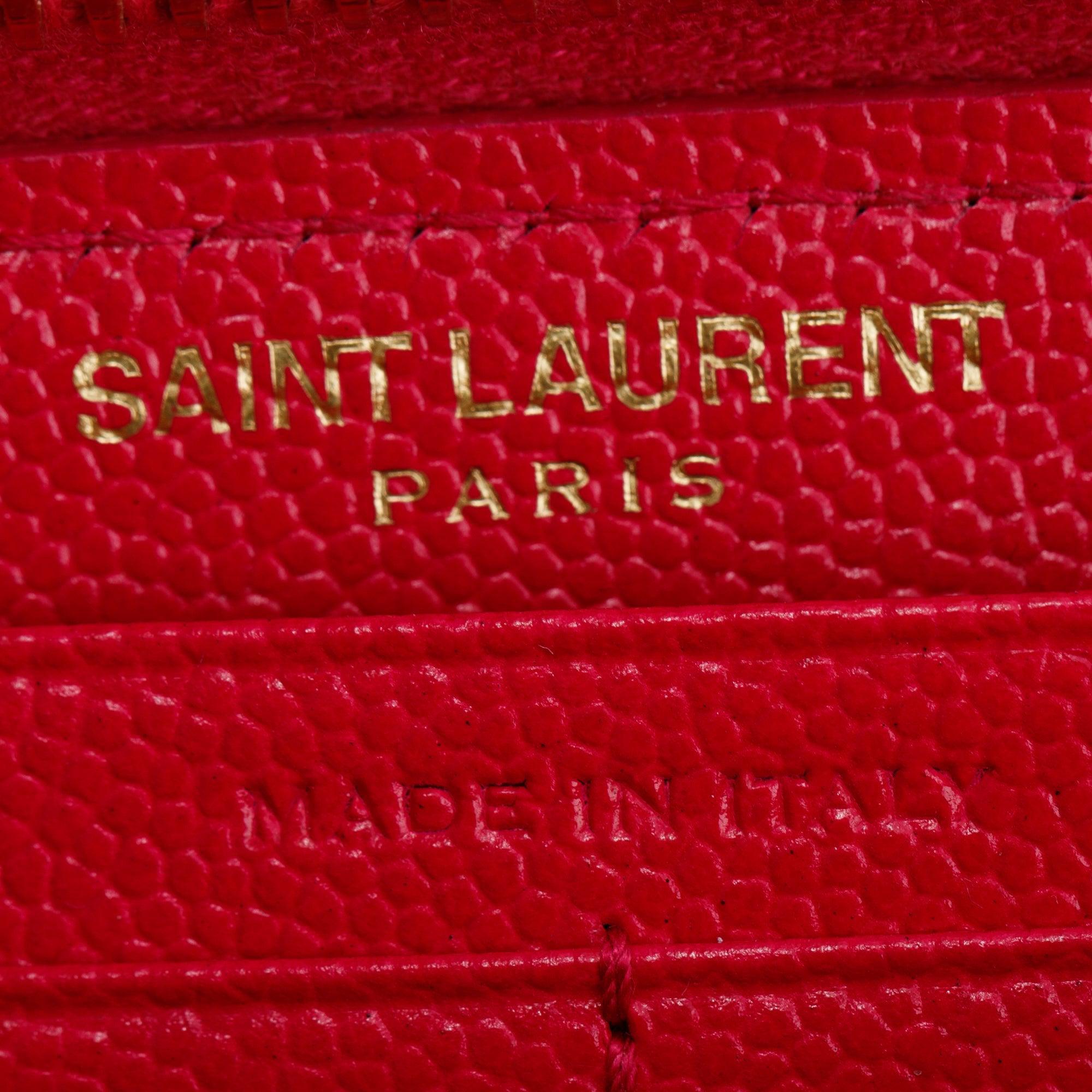 Saint Laurent Cassandre Matelasse Zip Around Leather Wallet