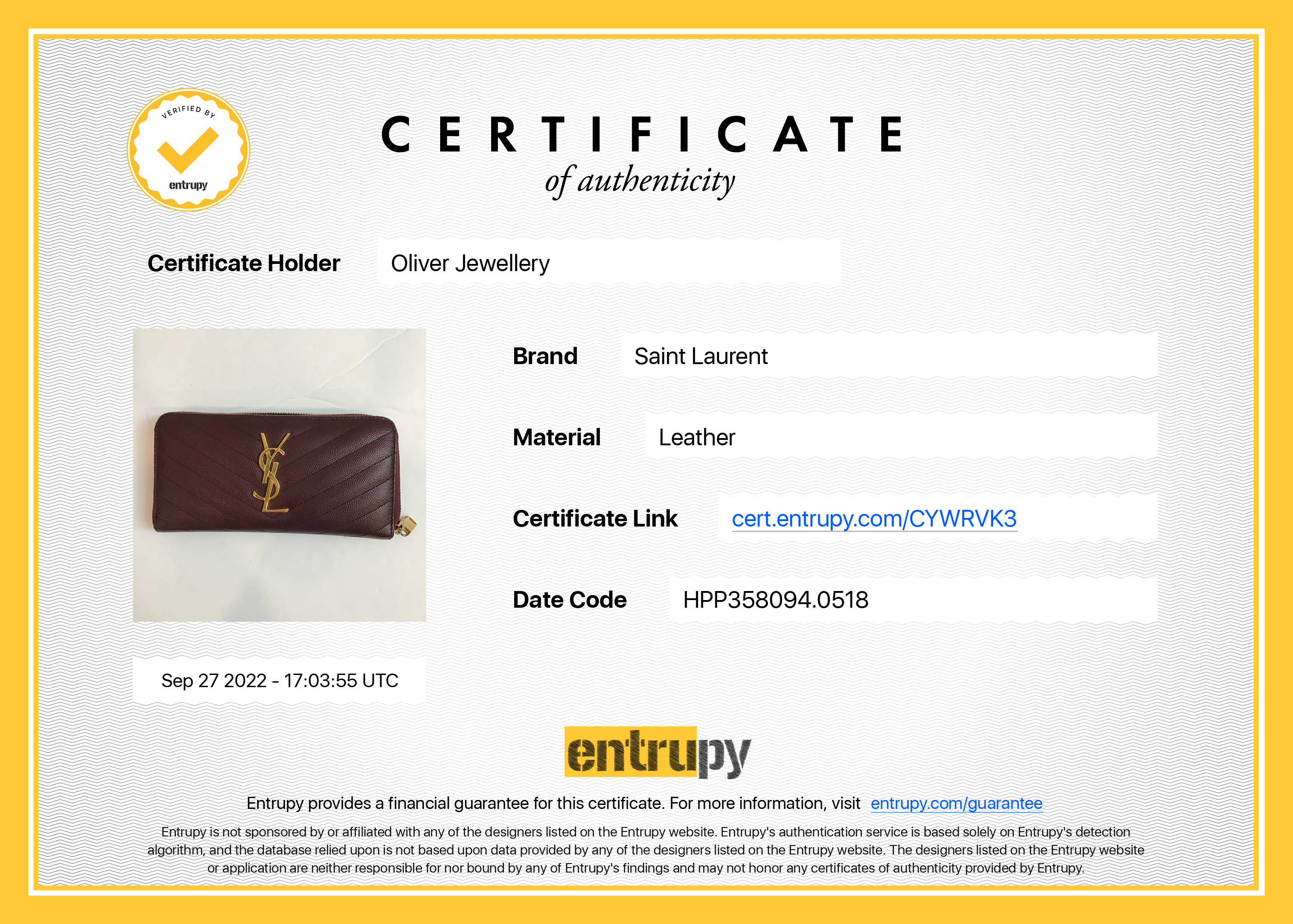 Saint Laurent Cassandre Matelasse Zip Around Leather Wallet