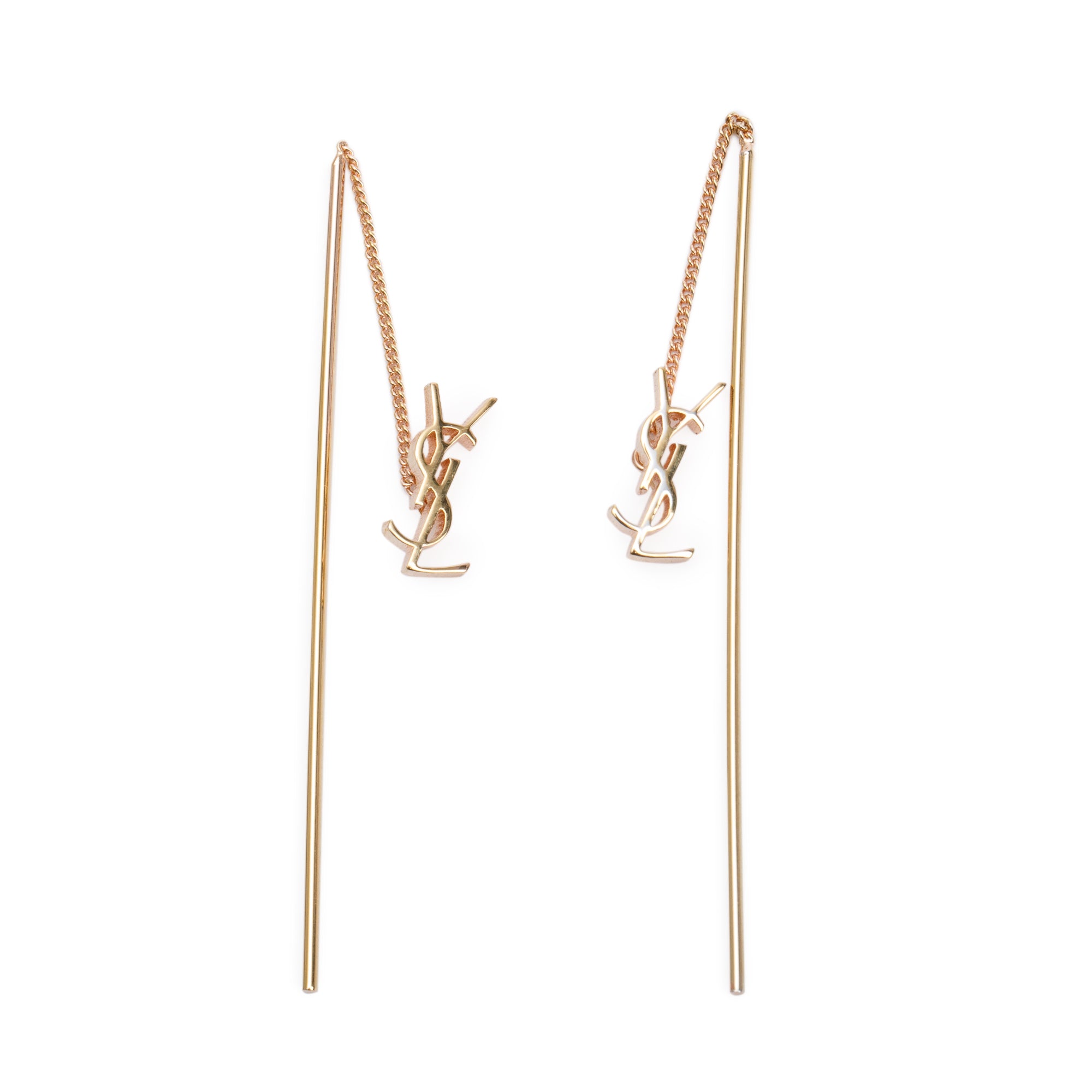 Saint Laurent Cassandre Threader Earrings w/ Box