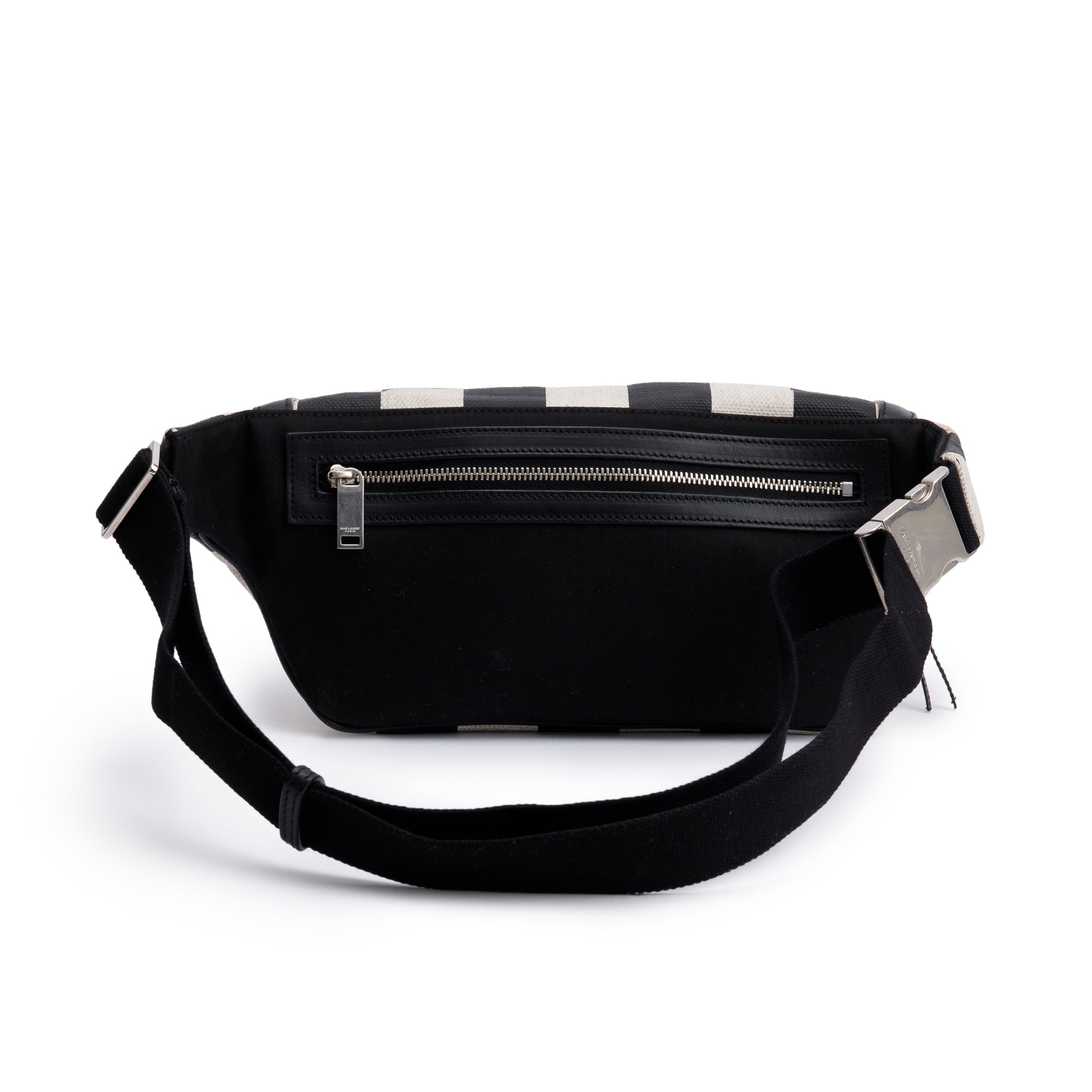 Saint Laurent Checkered Print Canvas Belt Bag