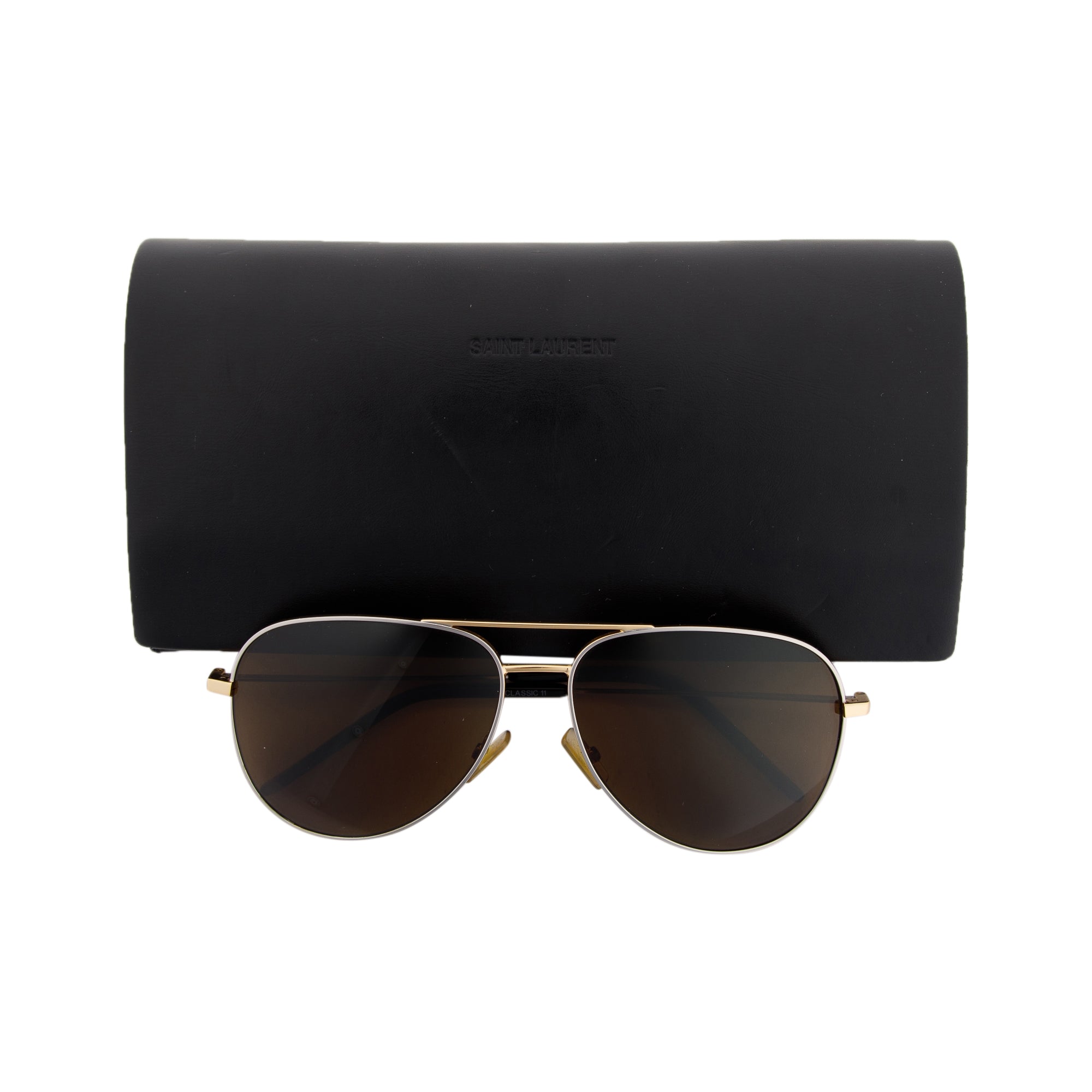 Saint Laurent Classic II Aviator Sunglasses w/ Case (Broken)