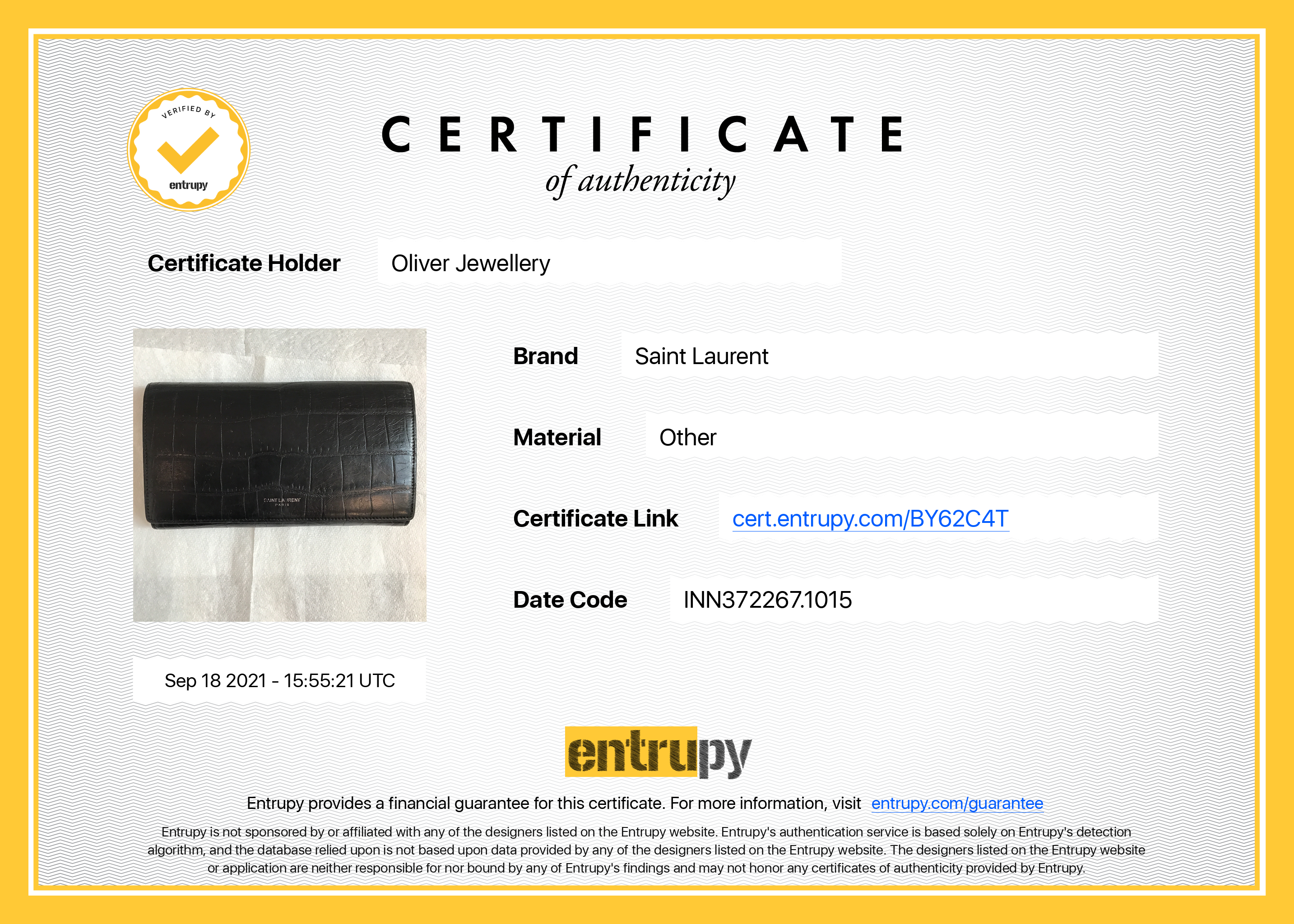 Saint Laurent Croc Embossed Continental Wallet