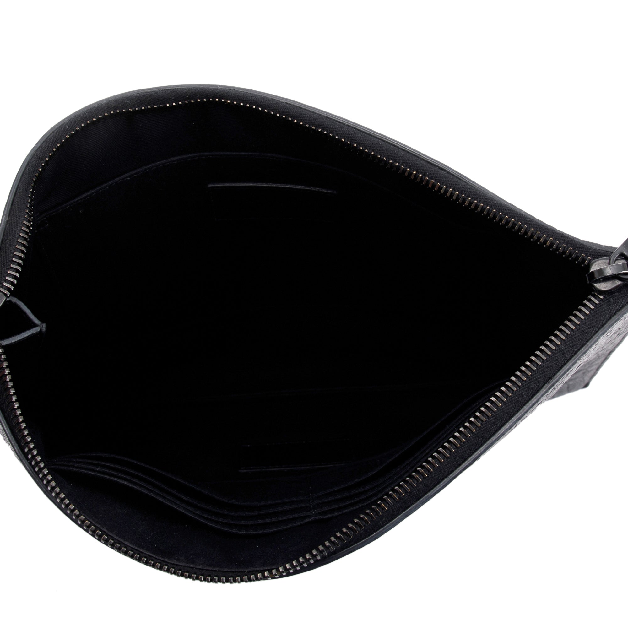 Saint Laurent Croc Embossed Monogram Zip Pouch w/ Box