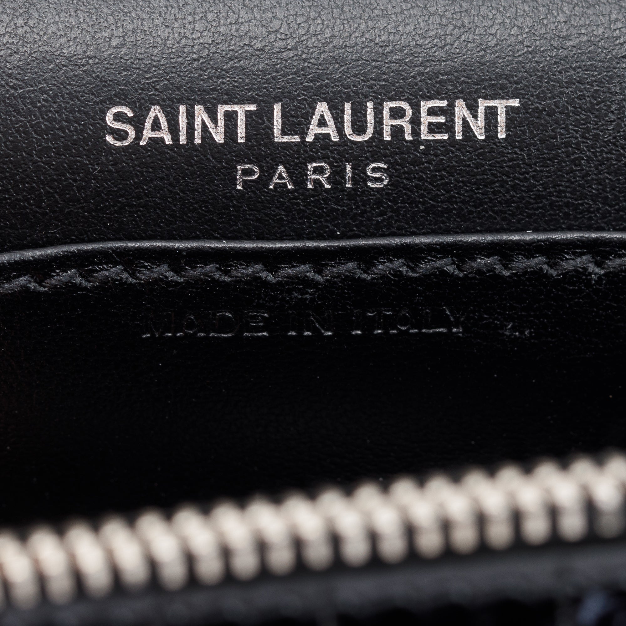 Saint Laurent Crocodile Embossed Sunset Chain Wallet w/ Box